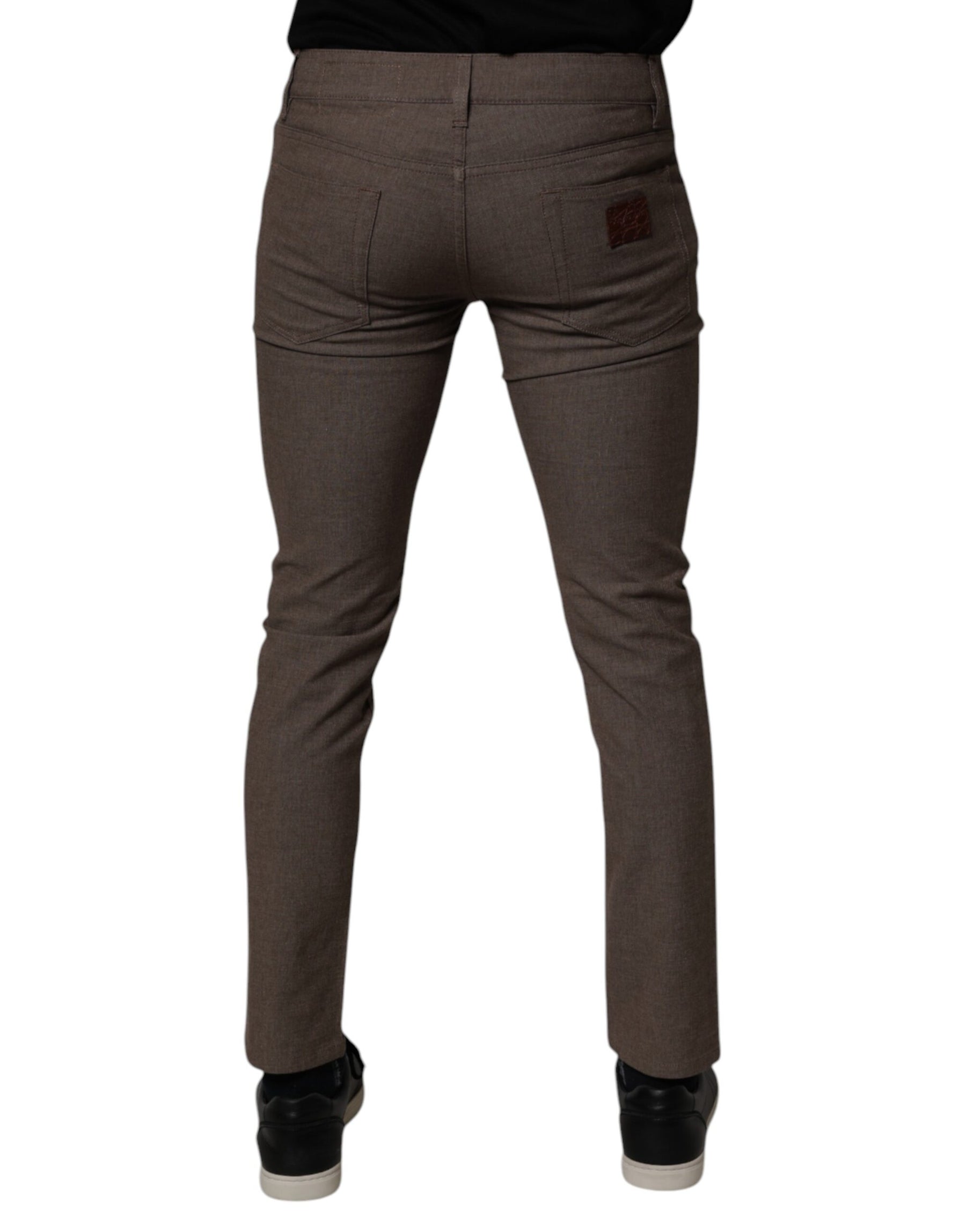 Dolce & Gabbana Brown Cotton Stretch Chino Pants | Regal Royce