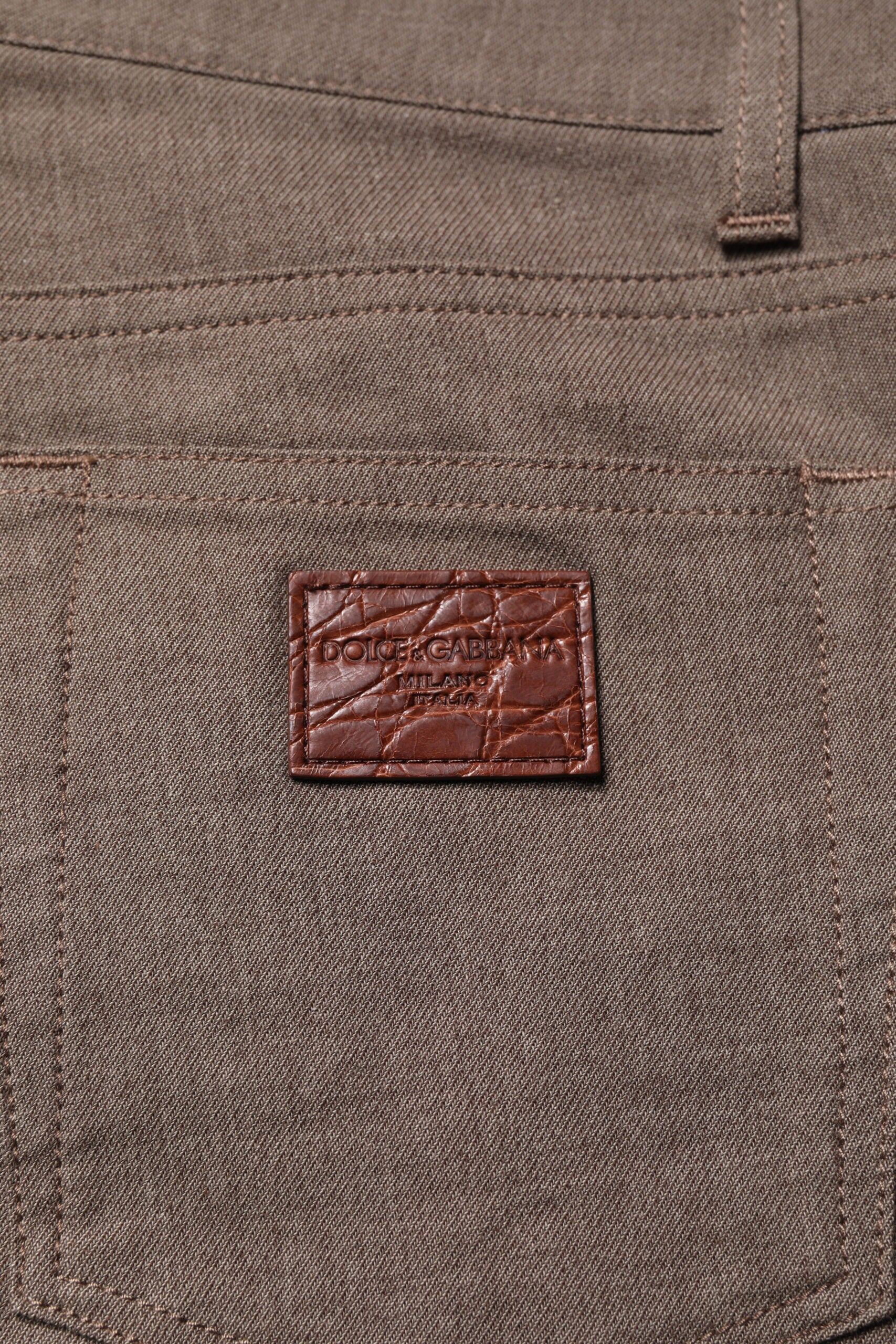 Dolce & Gabbana Brown Cotton Stretch Chino Pants | Regal Royce