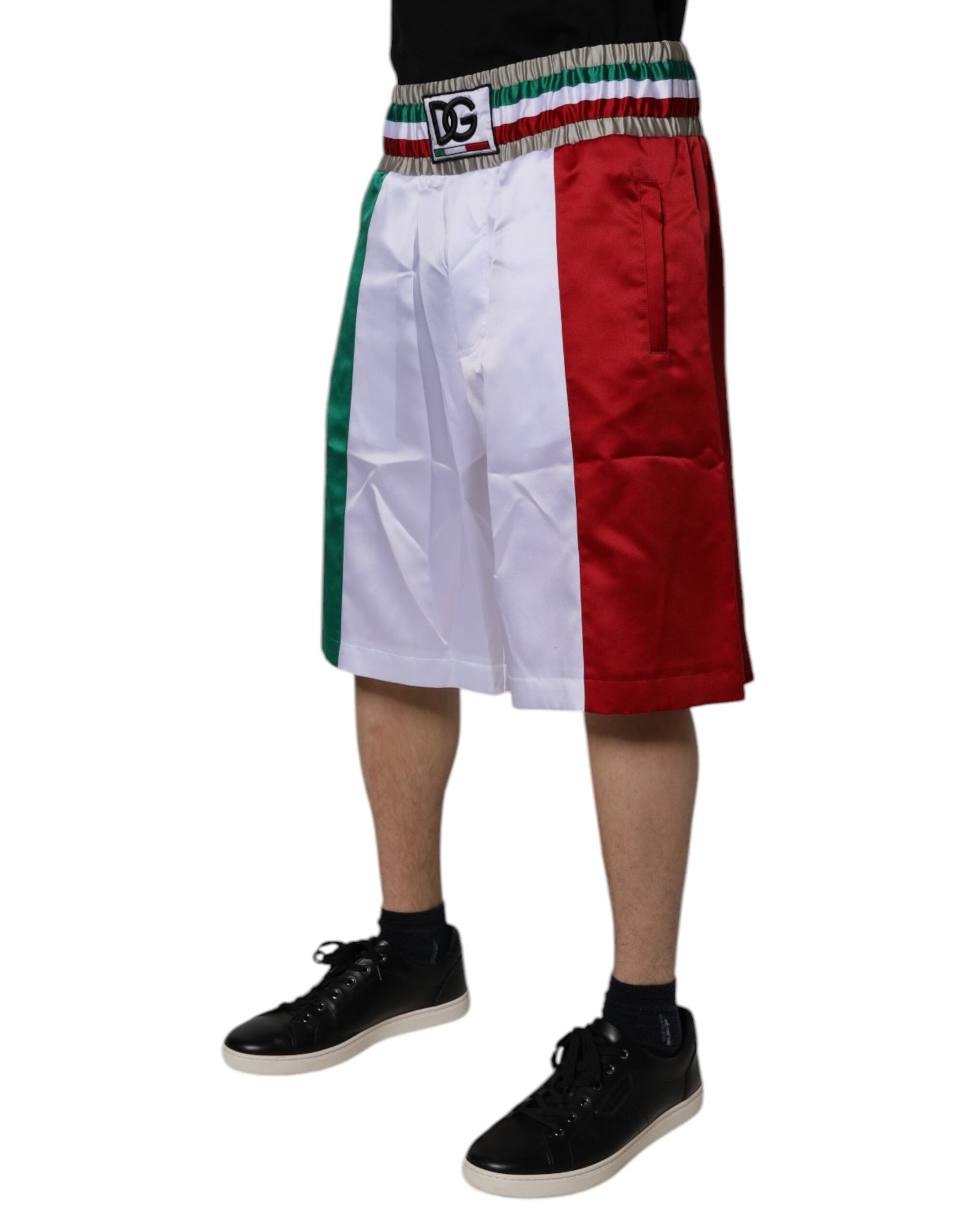 Dolce & Gabbana Multicolor Italia Polyester Bermuda Shorts | Regal Royce