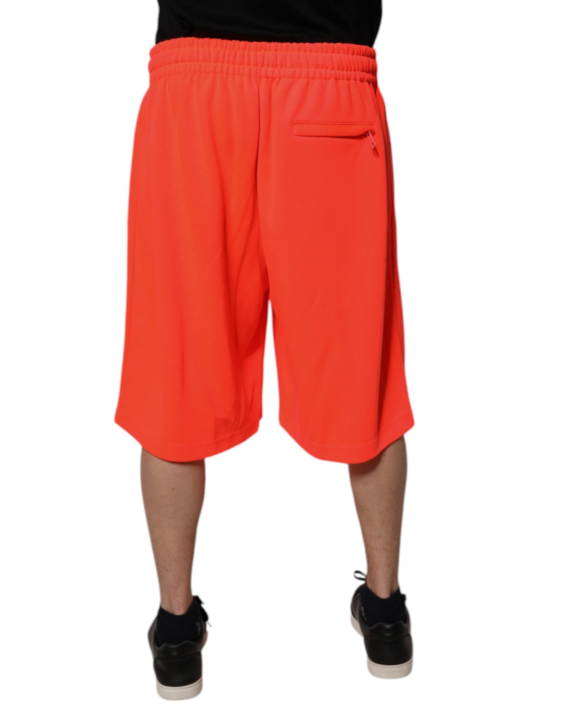 Dolce & Gabbana Red Polyester Mid Waist Men Bermuda Shorts | Regal Royce