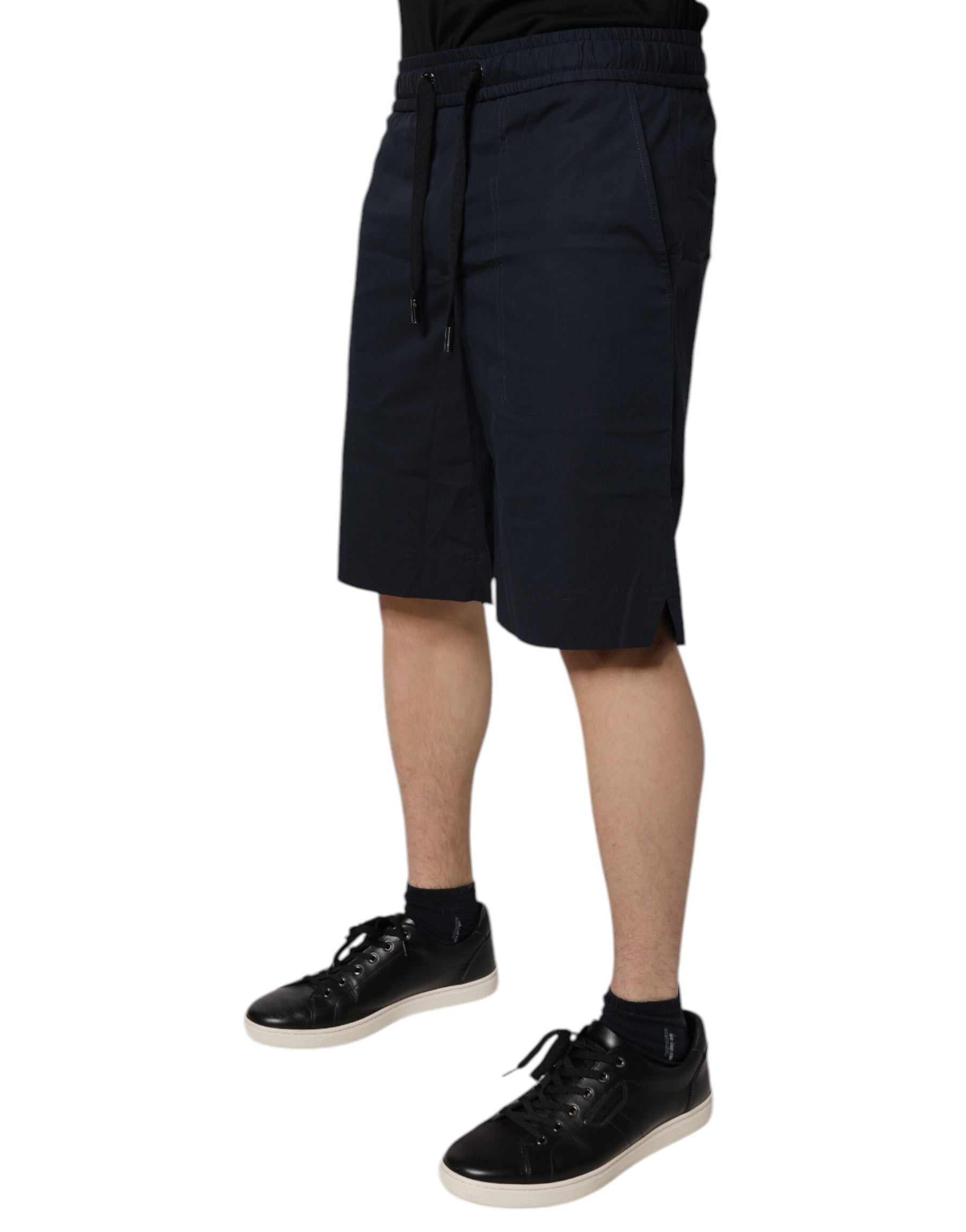 Dolce & Gabbana Dark Blue Cotton Bermuda Sweatshorts Shorts | Regal Royce