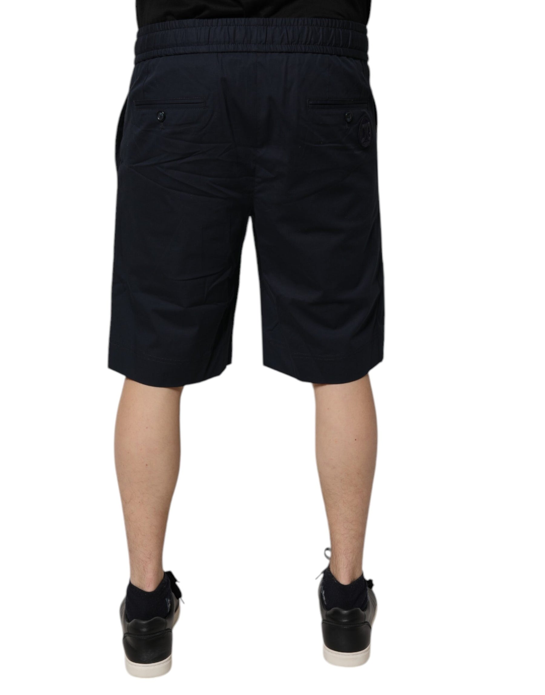 Dolce & Gabbana Dark Blue Cotton Bermuda Sweatshorts Shorts | Regal Royce