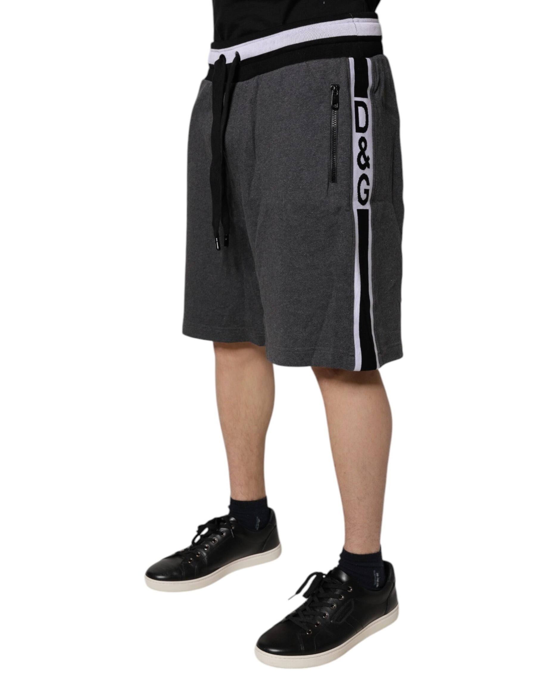 Dolce & Gabbana Dark Gray Cotton Bermuda Sweatshorts Shorts | Regal Royce