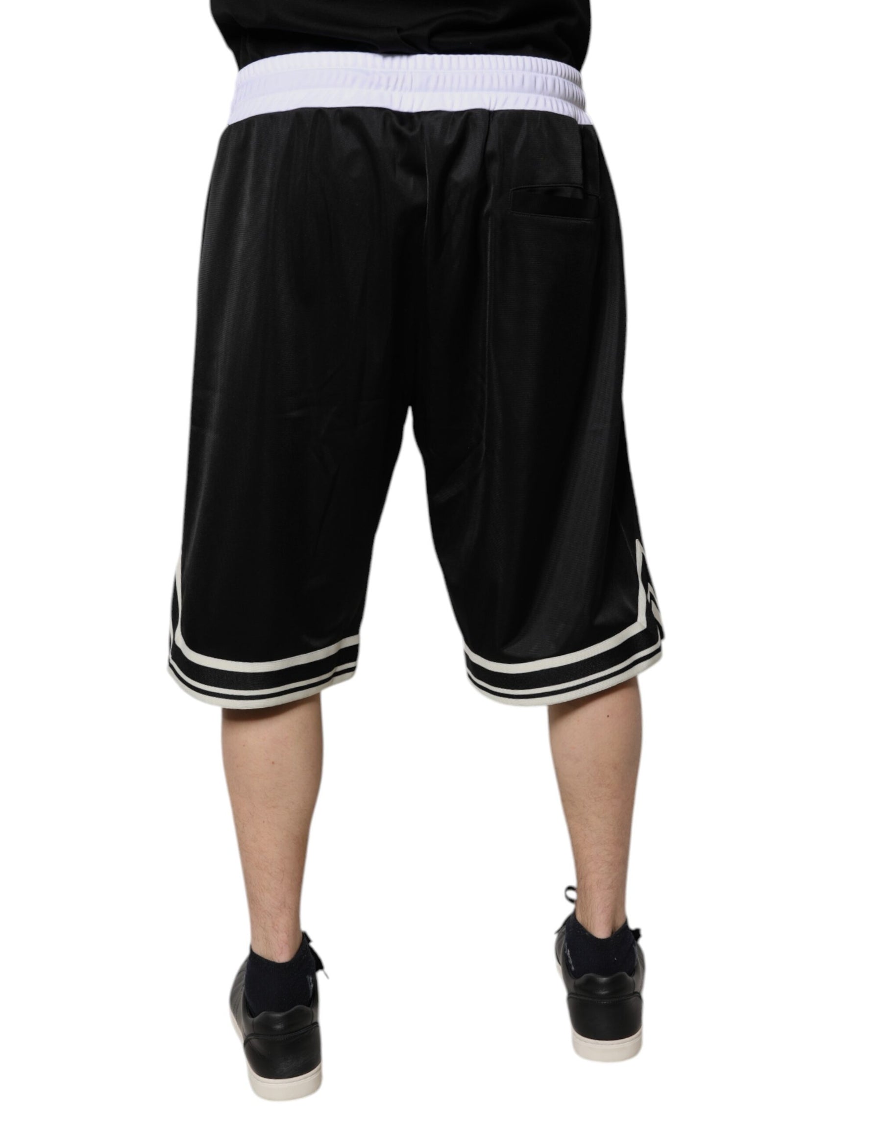 Dolce & Gabbana Black White Men Bermuda Sweatshorts Shorts | Regal Royce