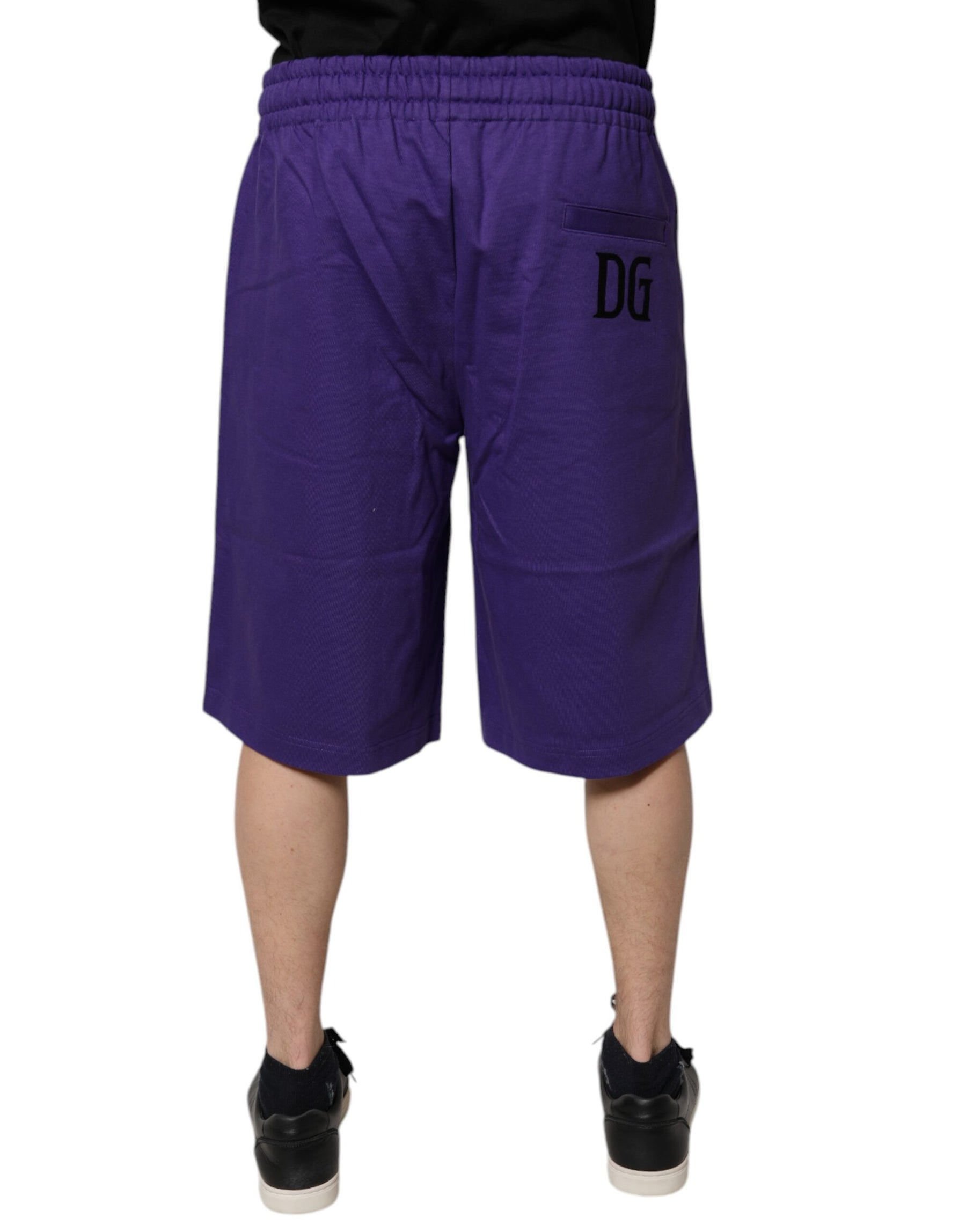Dolce & Gabbana Purple Cotton Men Bermuda Sweatshorts Shorts | Regal Royce