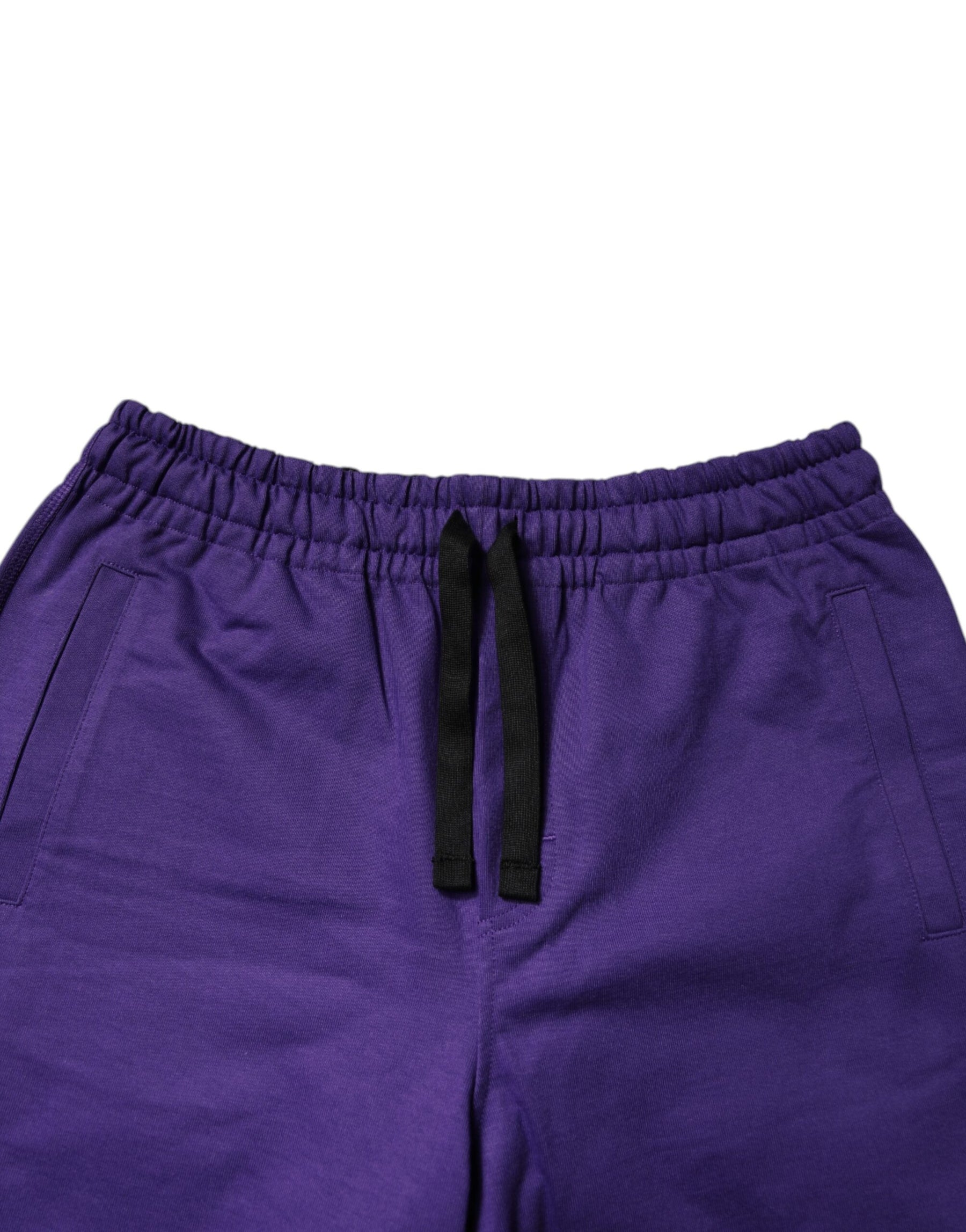 Dolce & Gabbana Purple Cotton Men Bermuda Sweatshorts Shorts | Regal Royce