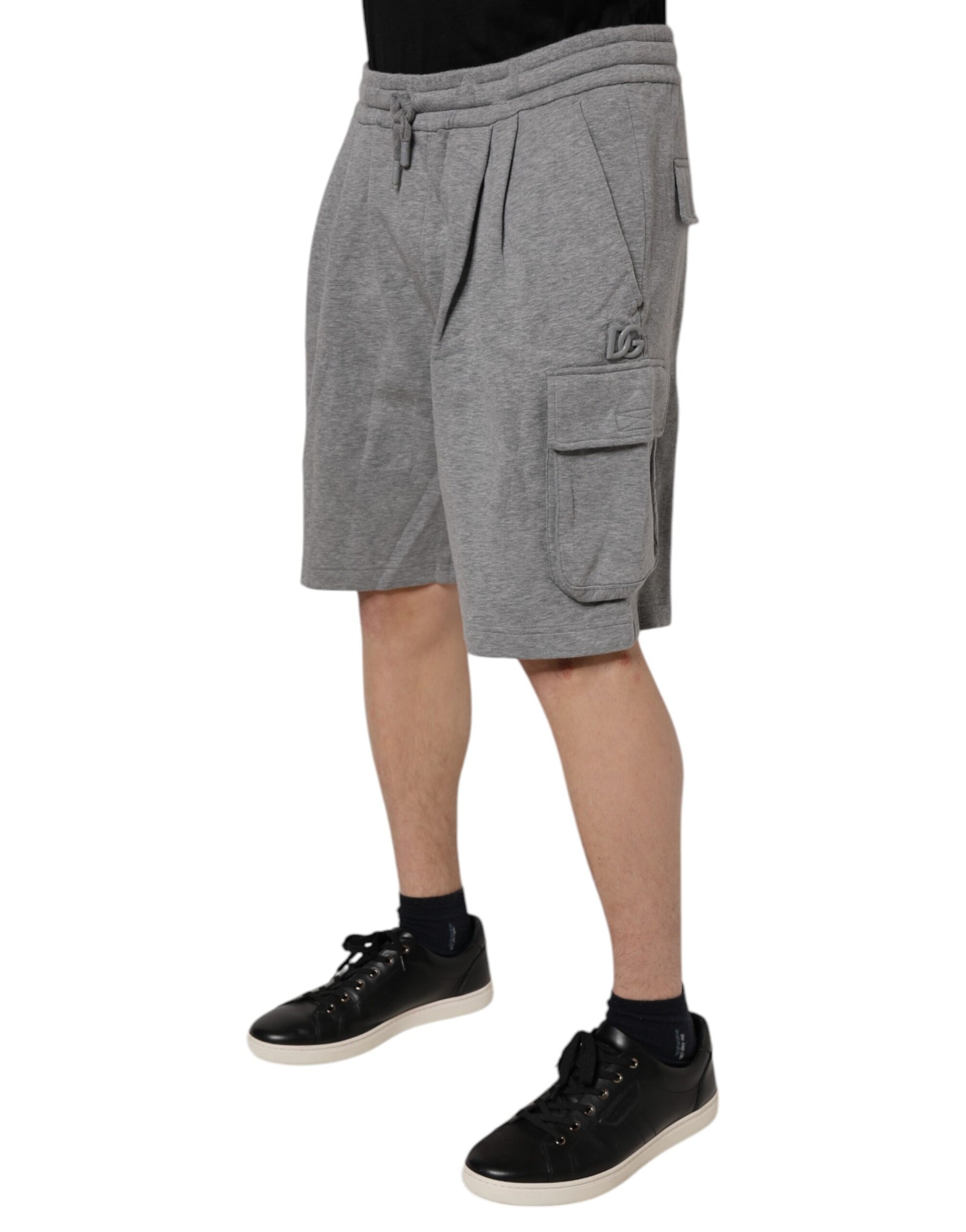 Dolce & Gabbana Gray Cotton Cargo Bermuda Sweatshorts Shorts | Regal Royce