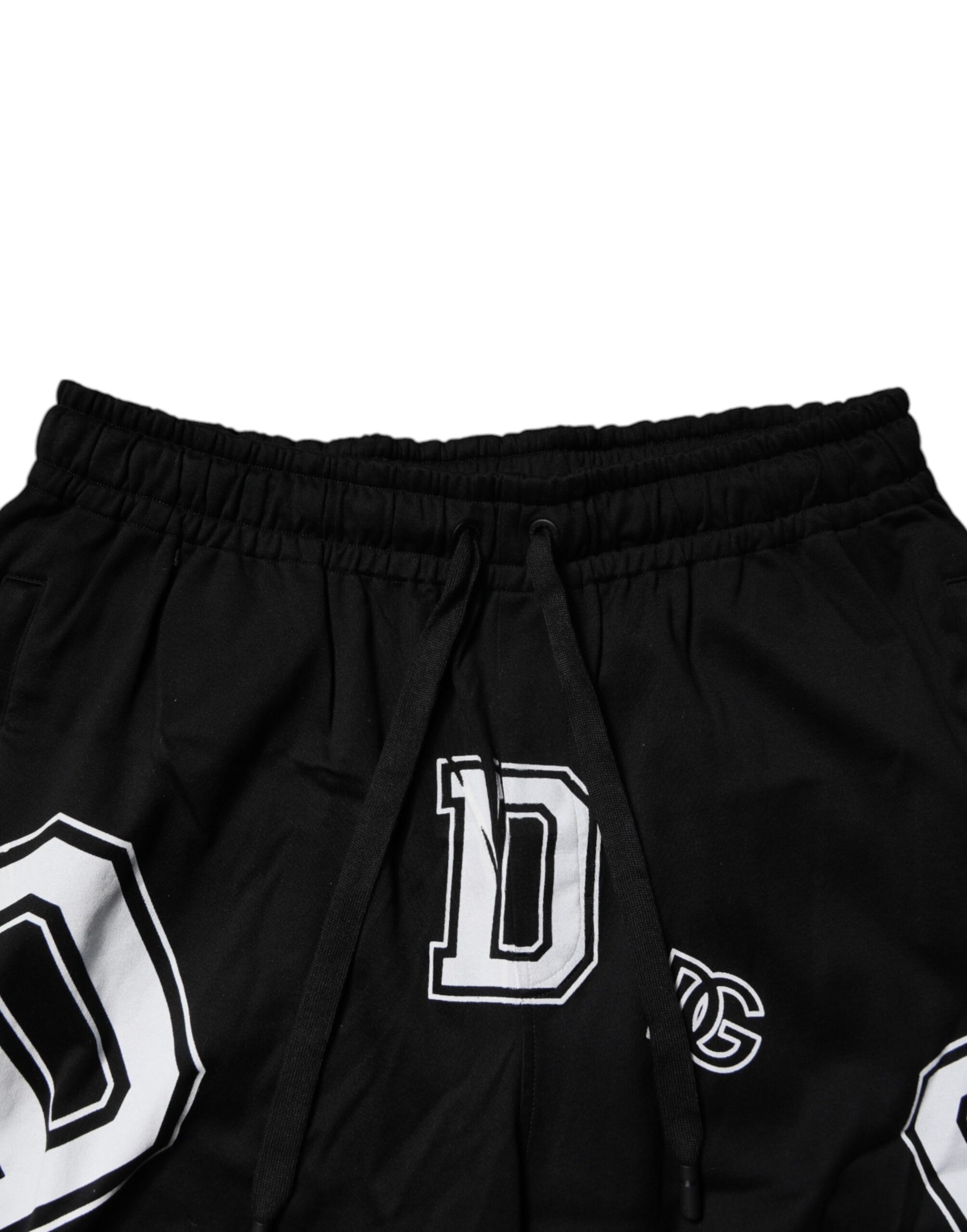 Dolce & Gabbana Black Logo Cotton Bermuda Sweatshorts Shorts | Regal Royce