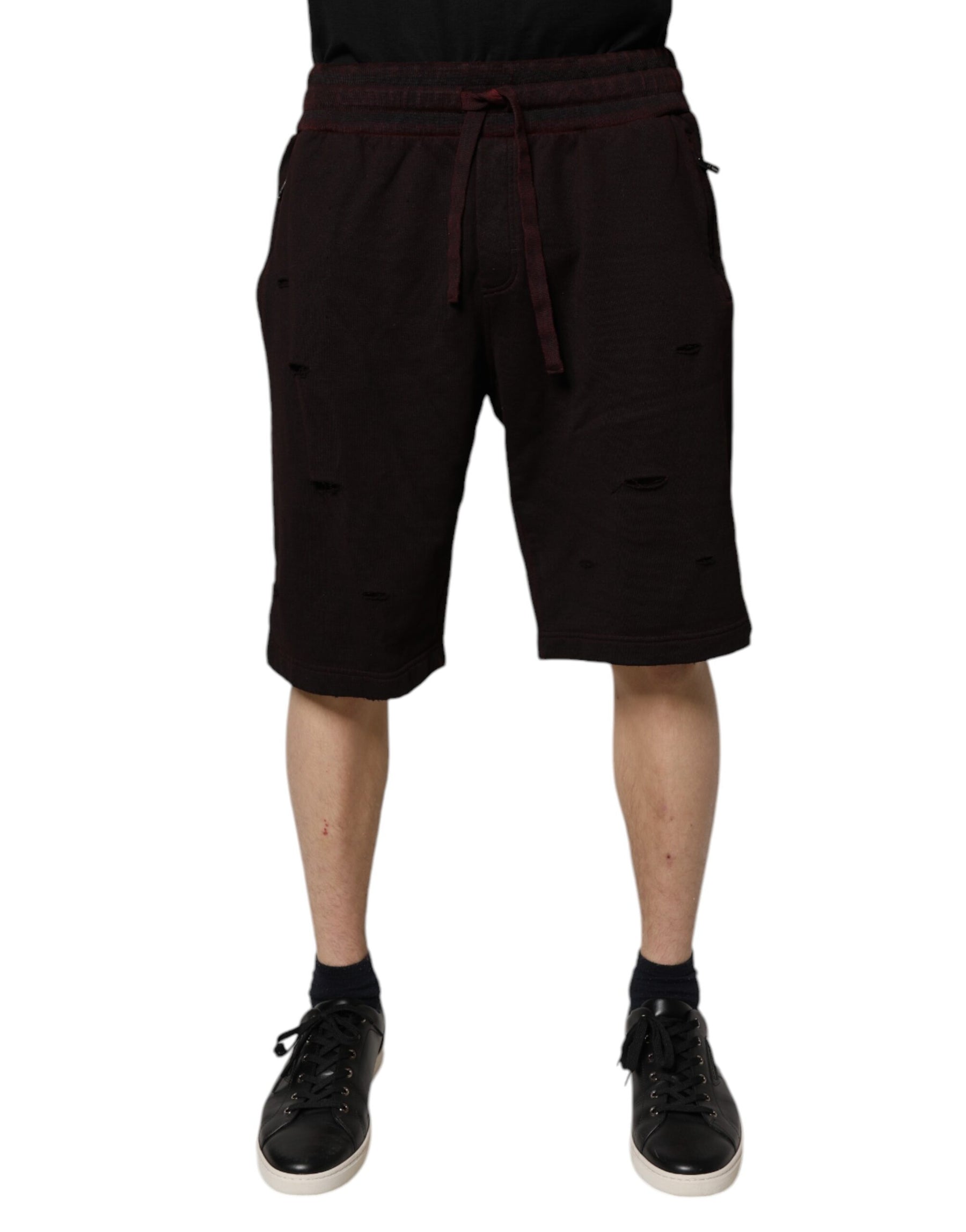 Dolce & Gabbana Bordeaux Cotton Bermuda Sweatshorts Shorts | Regal Royce