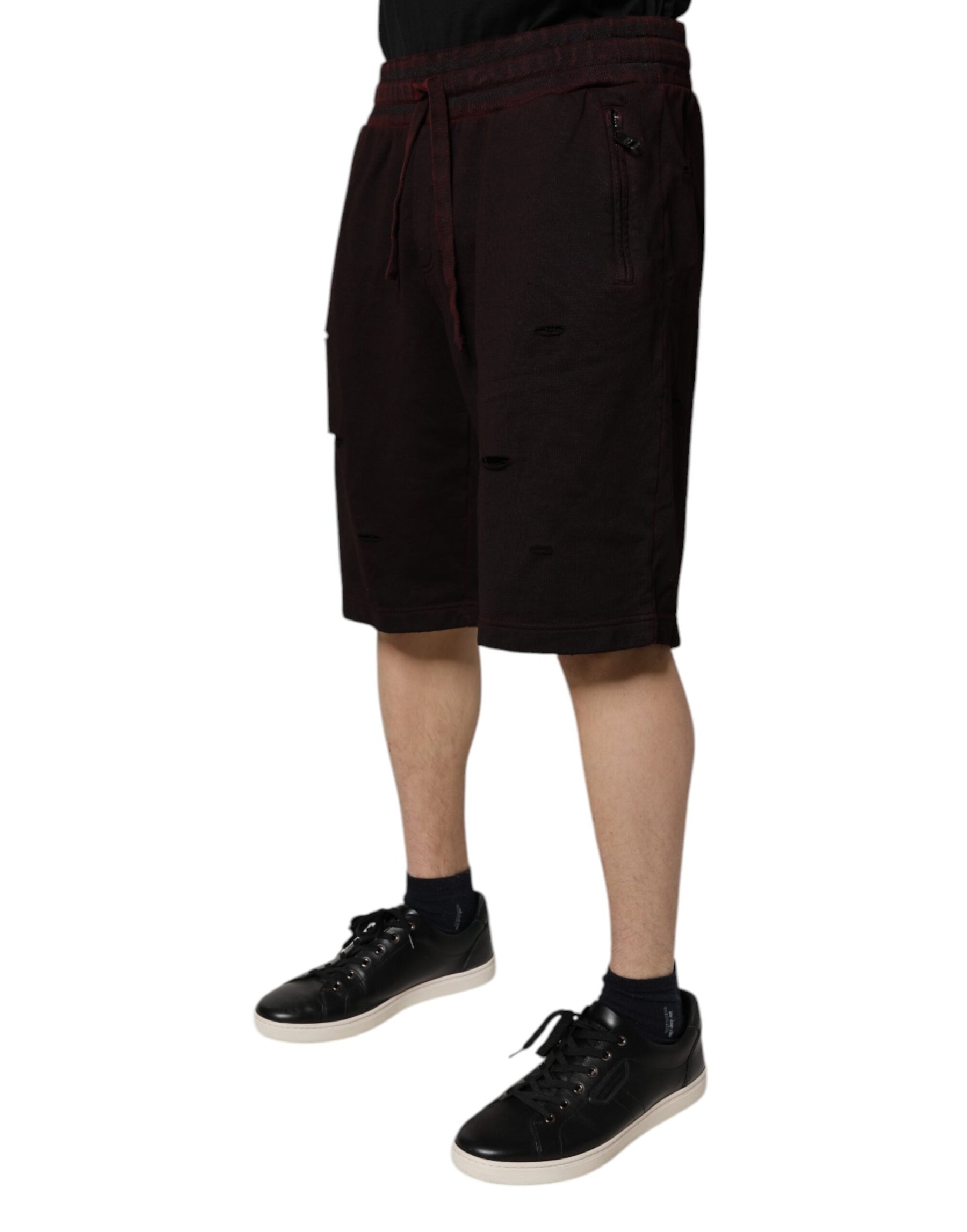 Dolce & Gabbana Bordeaux Cotton Bermuda Sweatshorts Shorts | Regal Royce
