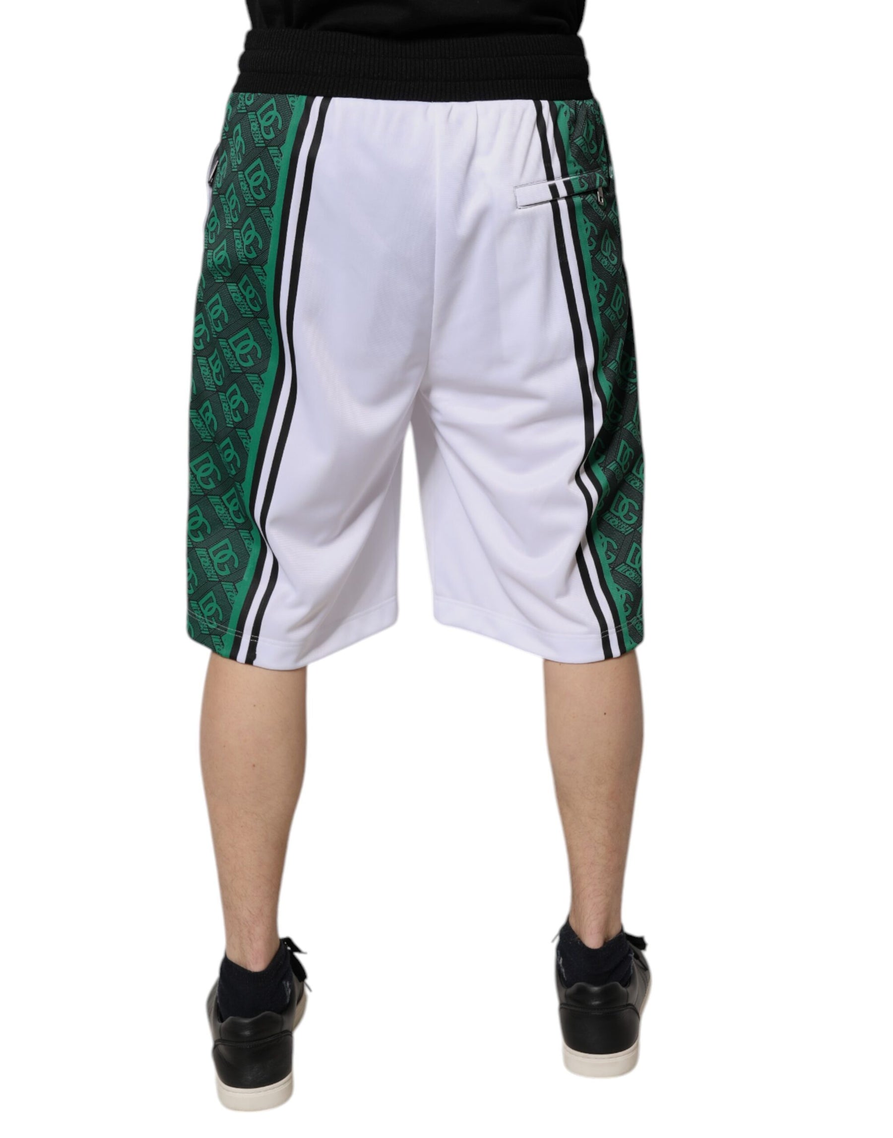 Dolce & Gabbana White Green Men Jersey Sweatshorts Shorts | Regal Royce