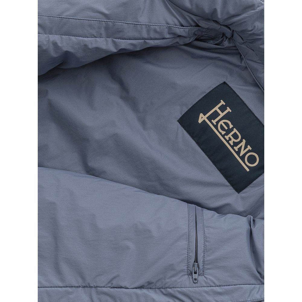 Herno Blue Polyester Coat | Regal Royce