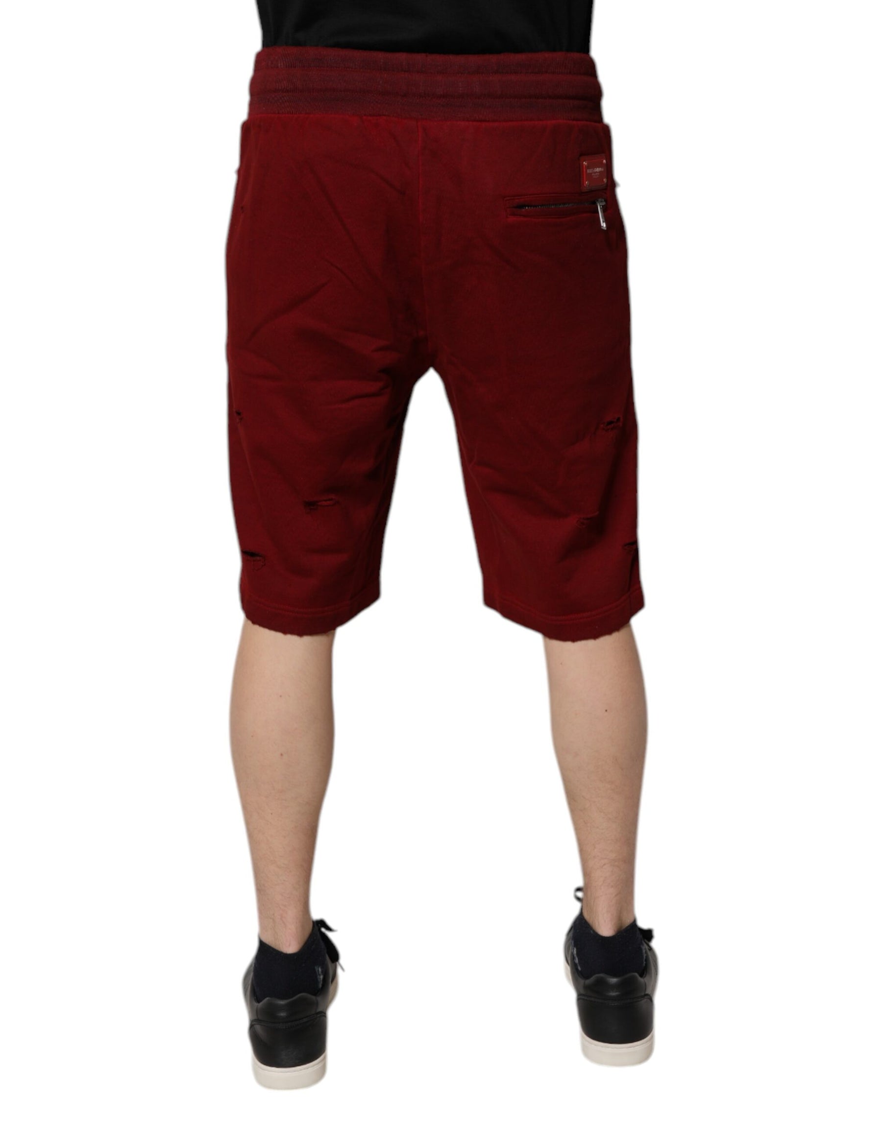 Dolce & Gabbana Bordeaux Cotton Bermuda Men Sweatshorts Shorts | Regal Royce