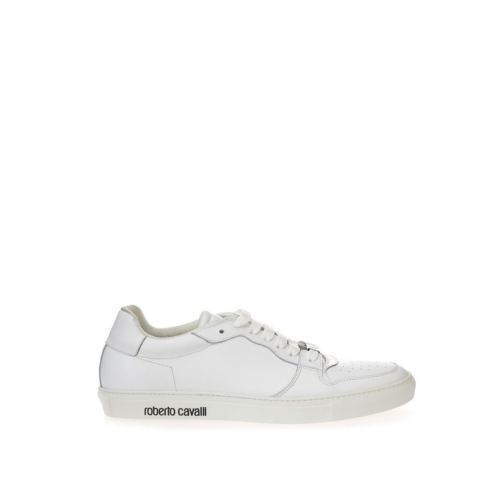 Roberto Cavalli White Leather Low Top Sneakers | Regal Royce