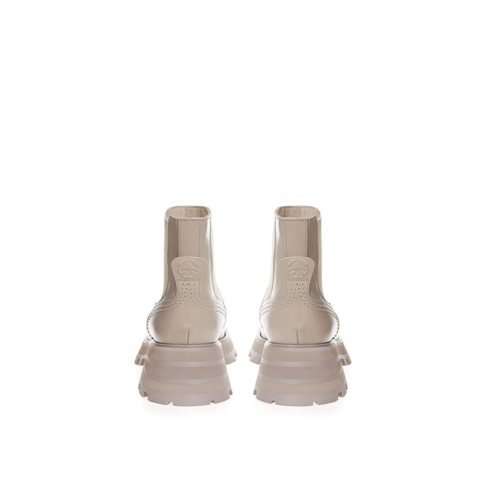 Alexander McQueen Beige Leather Chelsea Boots | Regal Royce