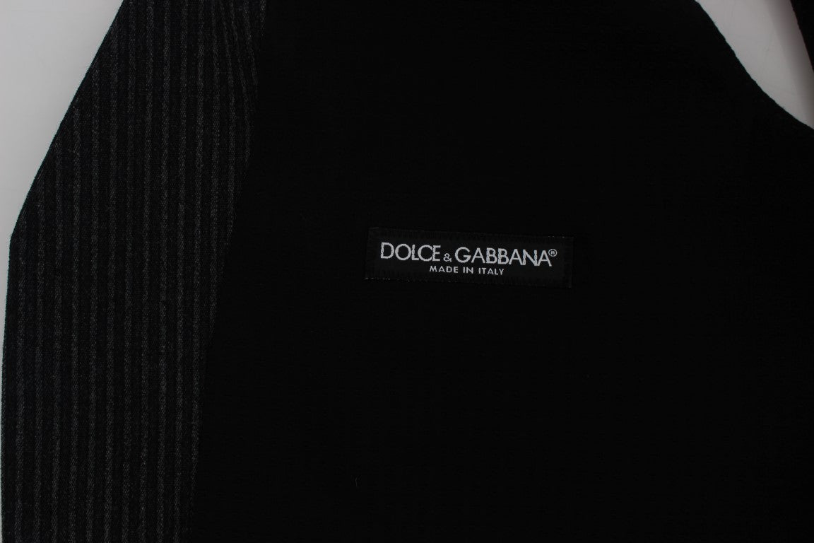 Dolce & Gabbana Gray Striped Formal Vest | Regal Royce
