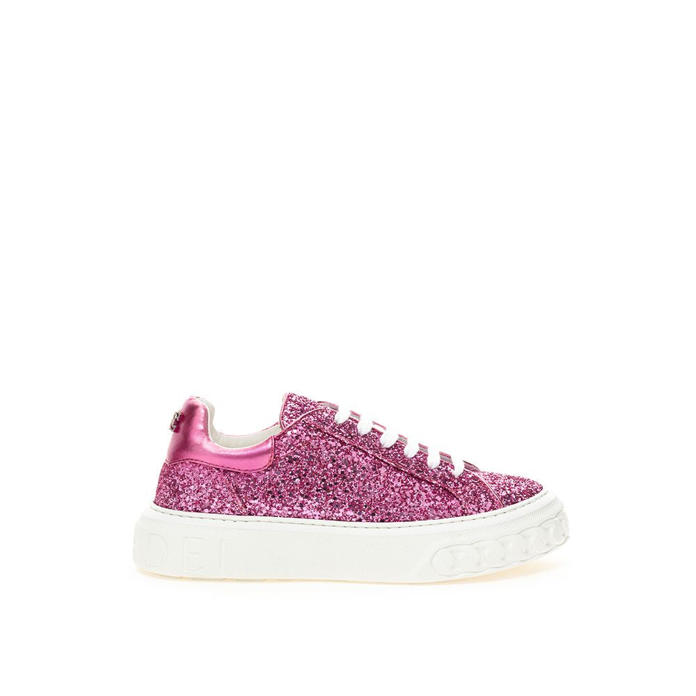 Casadei Fuchsia Fabric And Leather Low Top Sneakers | Regal Royce