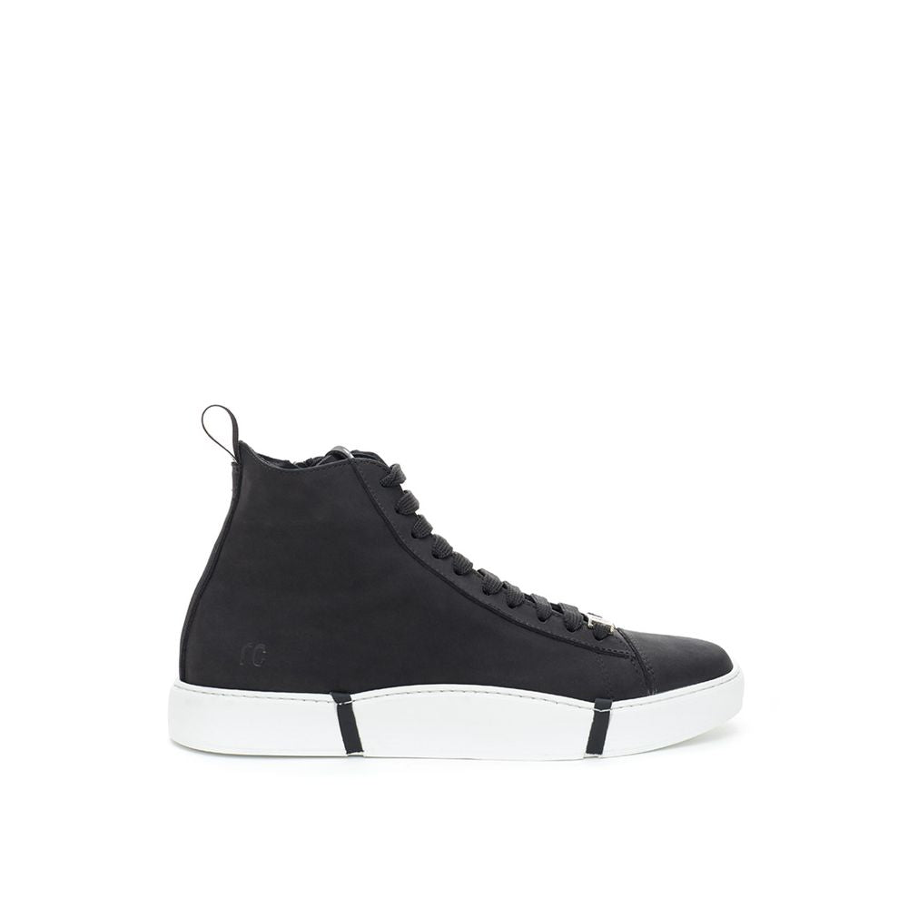 Roberto Cavalli Black Suede Leather High Top Sneakers | Regal Royce