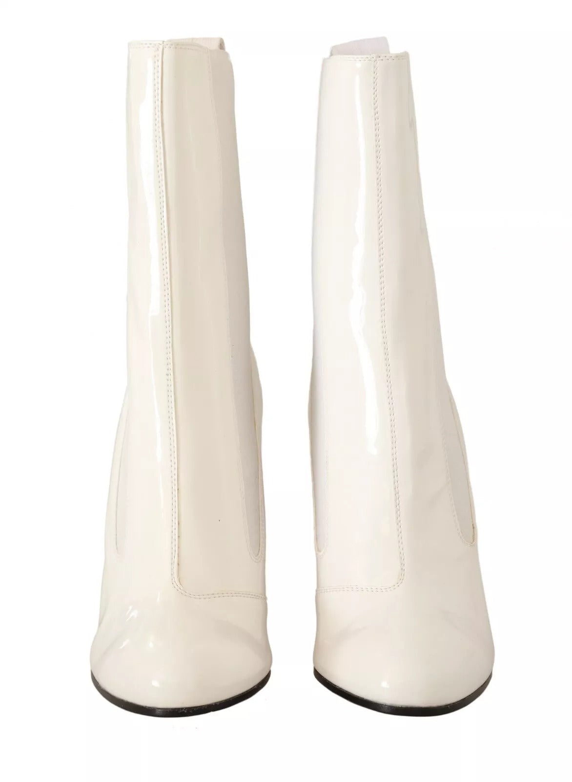 GCDS White Leather Fabric Red Logo Heel Ankle Boots Shoes | Regal Royce