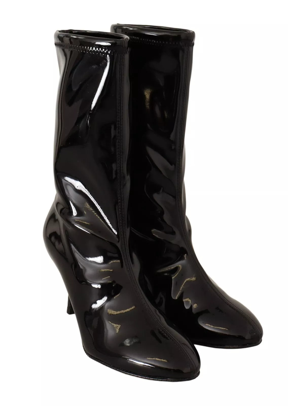 Stuart Weitzman Black Patent Leather High Heels Boots Shoes | Regal Royce