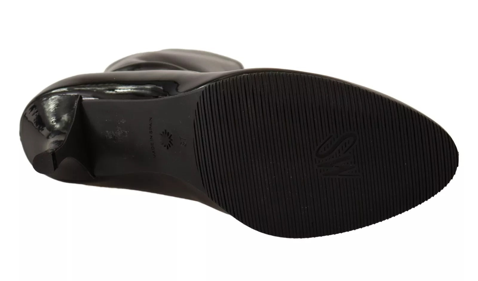 Stuart Weitzman Black Patent Leather High Heels Boots Shoes | Regal Royce