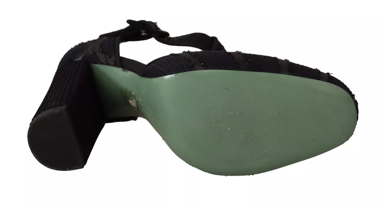 Paola D'Arcano Black Suede Leather Block Heels Sandals Shoes | Regal Royce