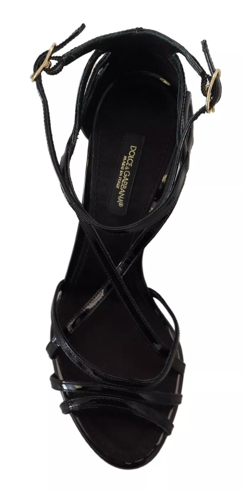 Dolce & Gabbana Black Leather Stiletto Heels Sandals Shoes | Regal Royce