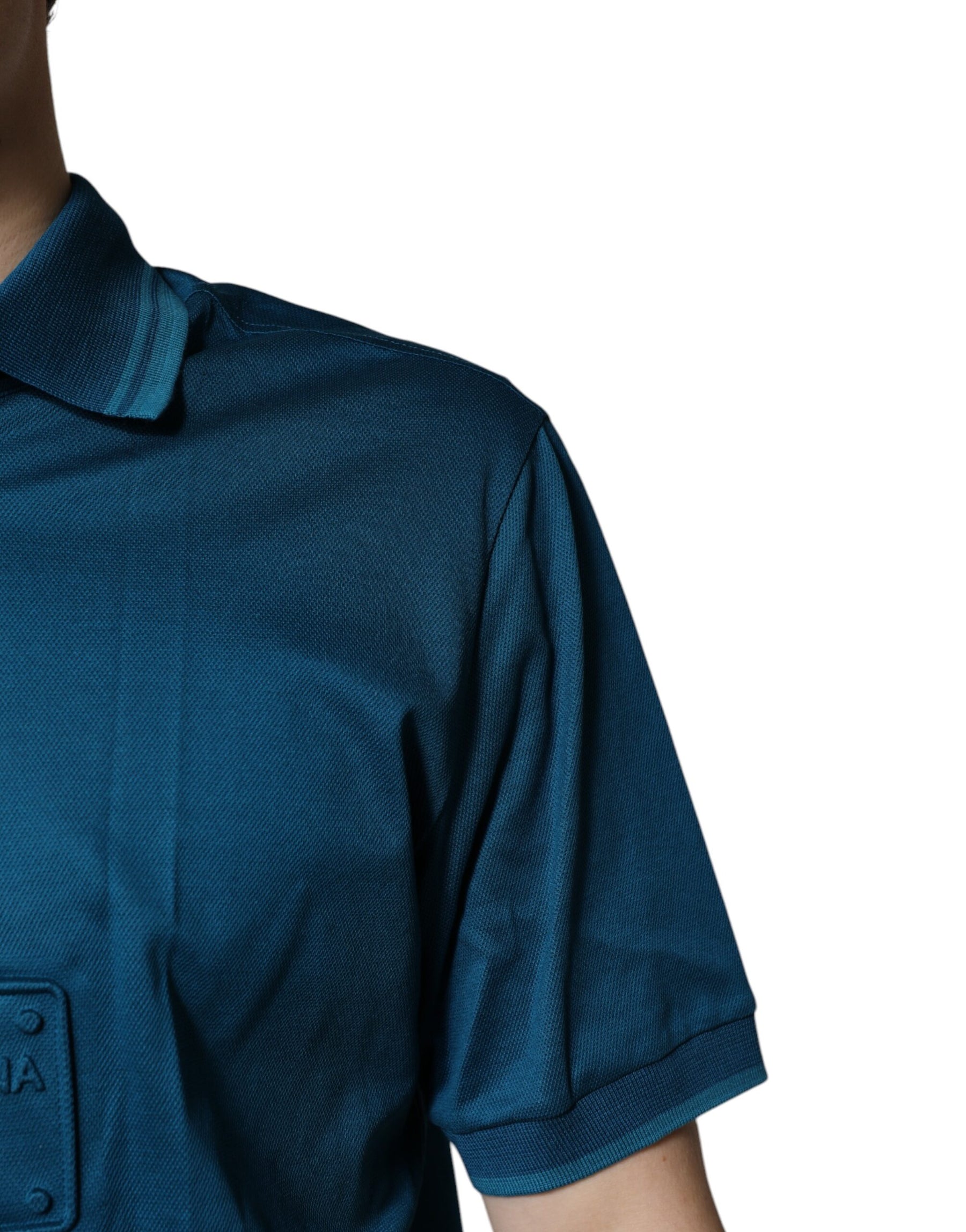 Dolce & Gabbana Blue Logo Cotton Men Polo Shirt T-shirt | Regal Royce