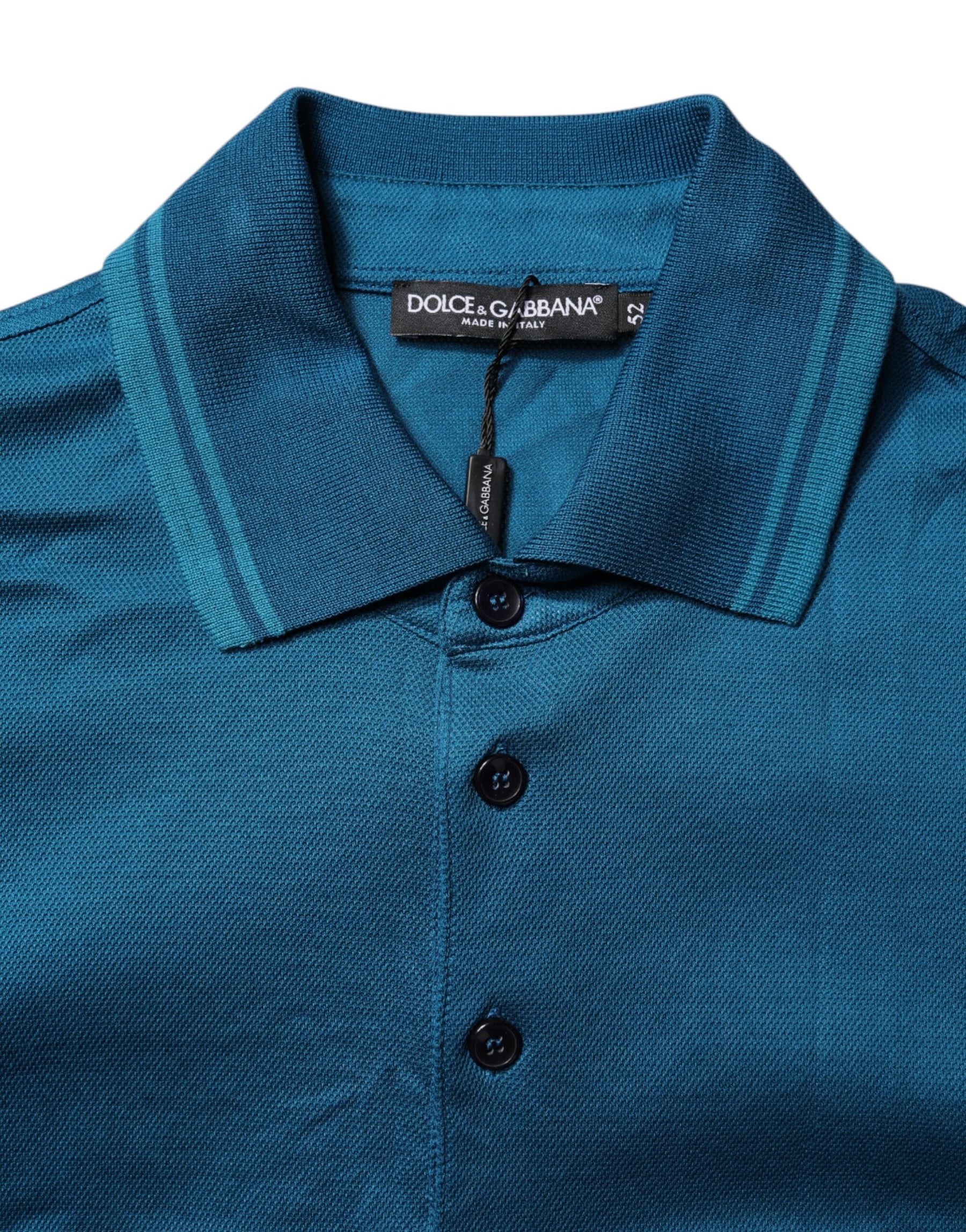 Dolce & Gabbana Blue Logo Cotton Men Polo Shirt T-shirt | Regal Royce