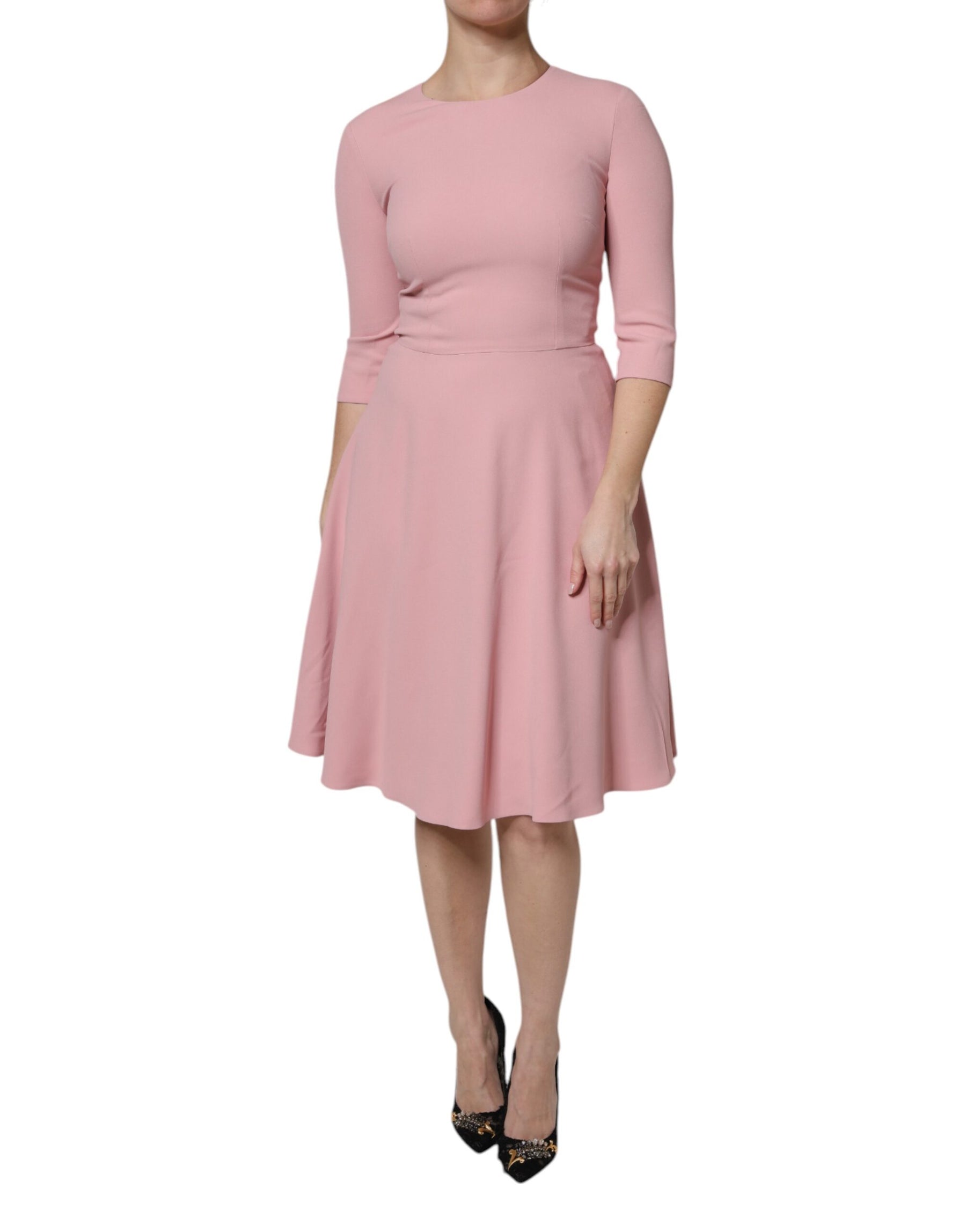 Dolce & Gabbana Pink A-line Flare Viscose 3/4 Sleeves Dress | Regal Royce