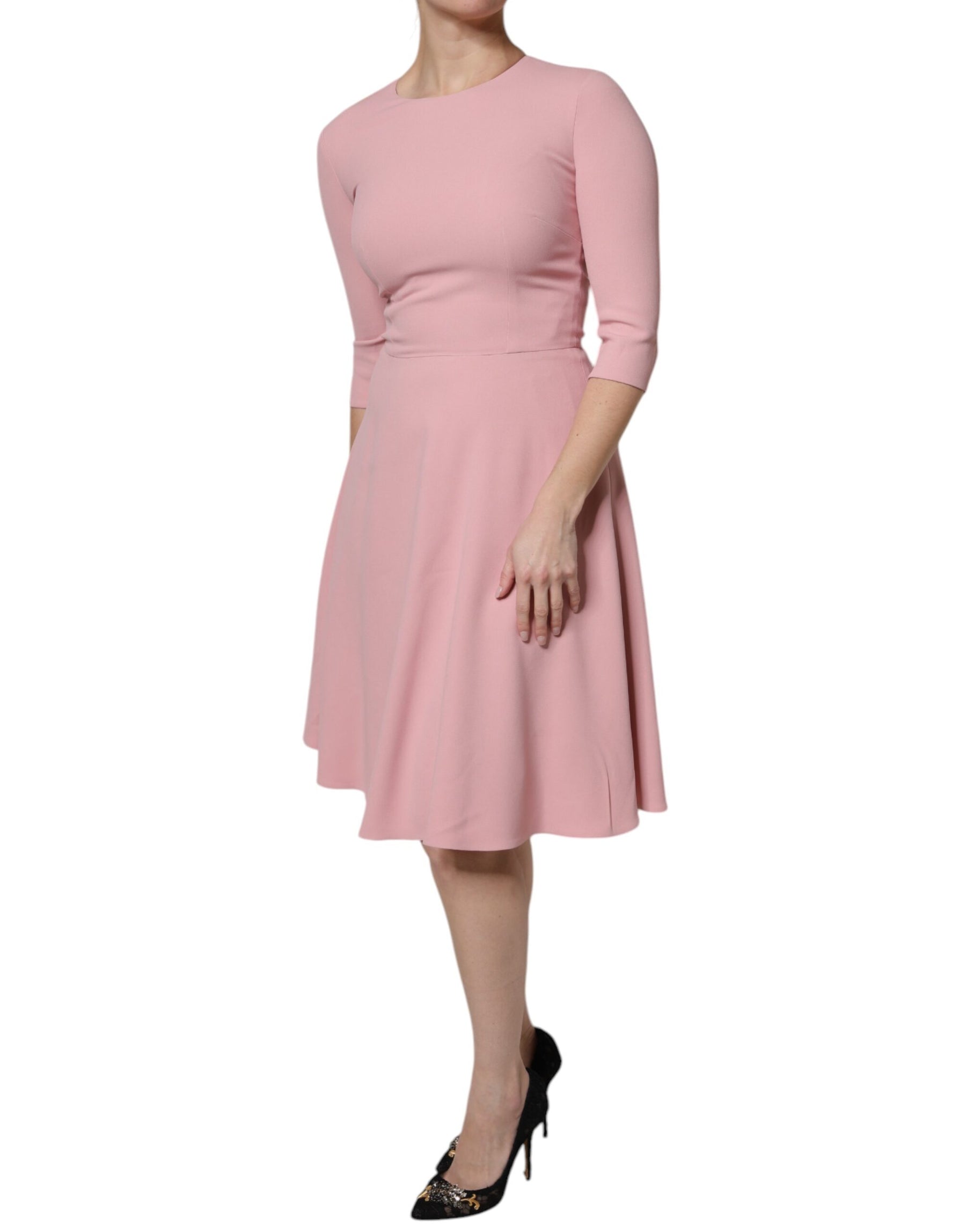Dolce & Gabbana Pink A-line Flare Viscose 3/4 Sleeves Dress | Regal Royce