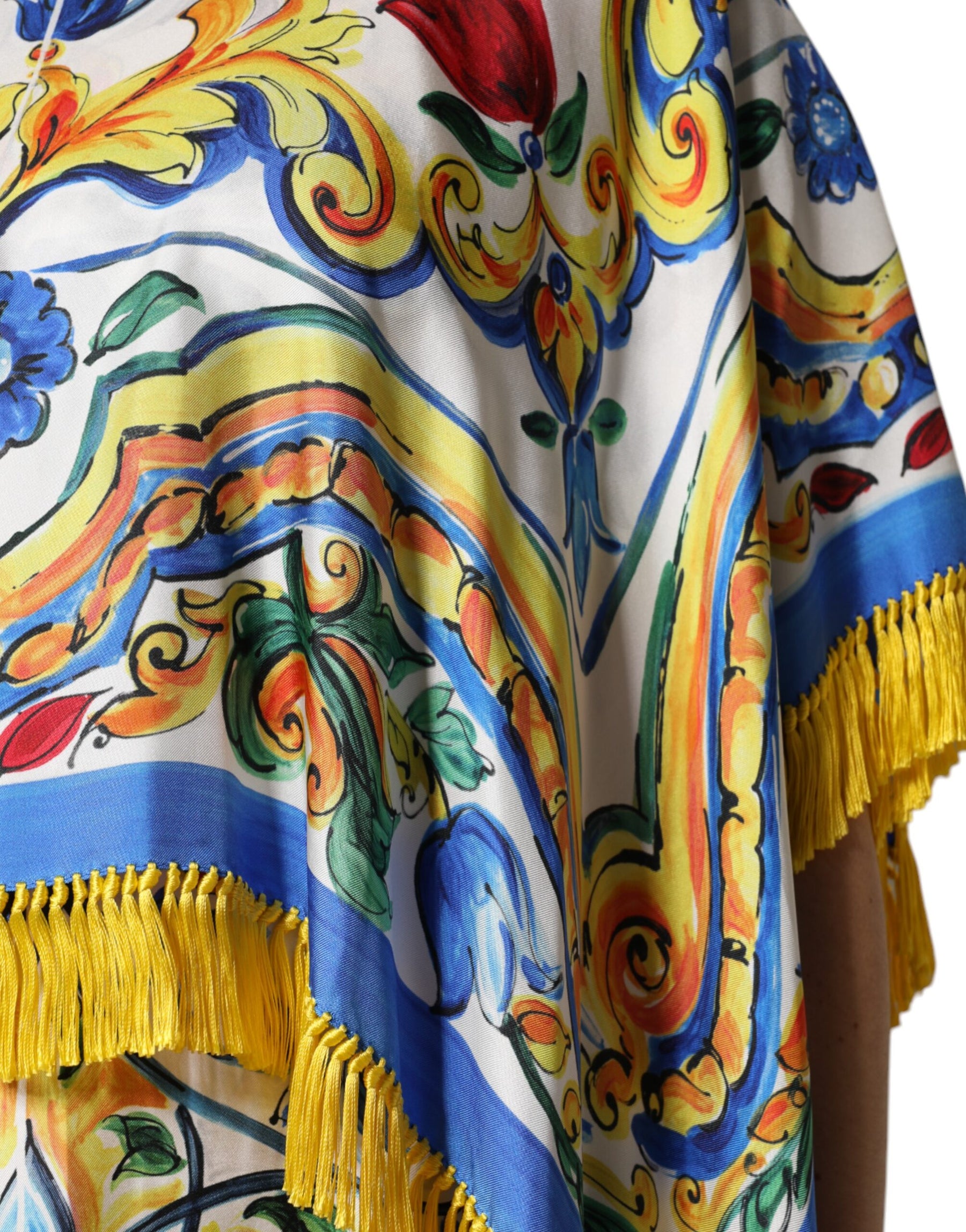 Dolce & Gabbana Multicolor Majolica Kaftan Short Sleeves Maxi Dress | Regal Royce