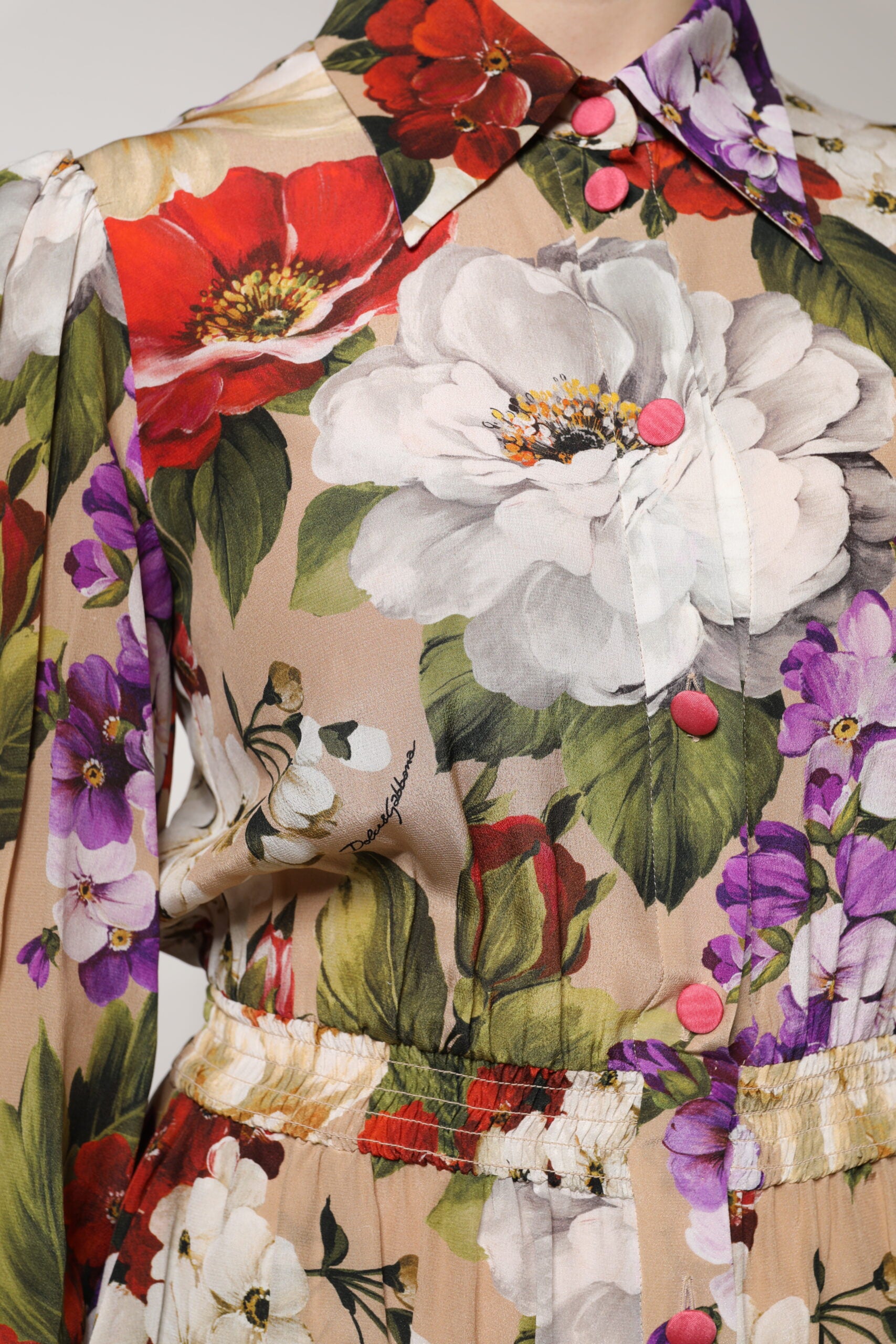 Dolce & Gabbana Multicolor Floral Wide Leg Jumpsuit Dress | Regal Royce