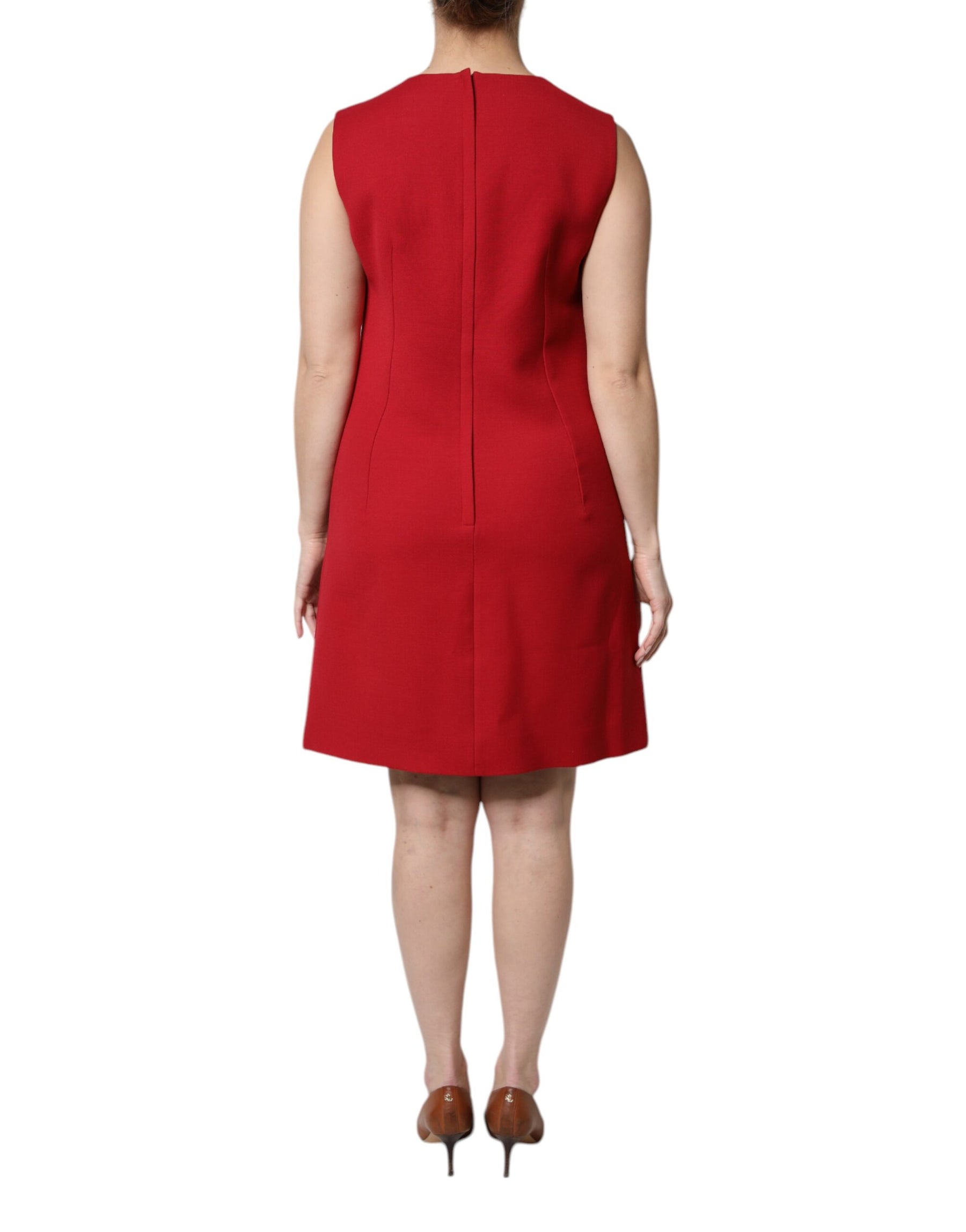 Dolce & Gabbana Red Wool Sleeveless Knee Length A-line Dress | Regal Royce