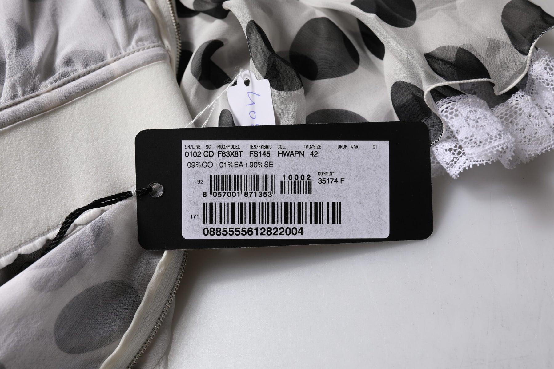 Dolce & Gabbana White Polka Dotted Silk Blend A-line Dress | Regal Royce