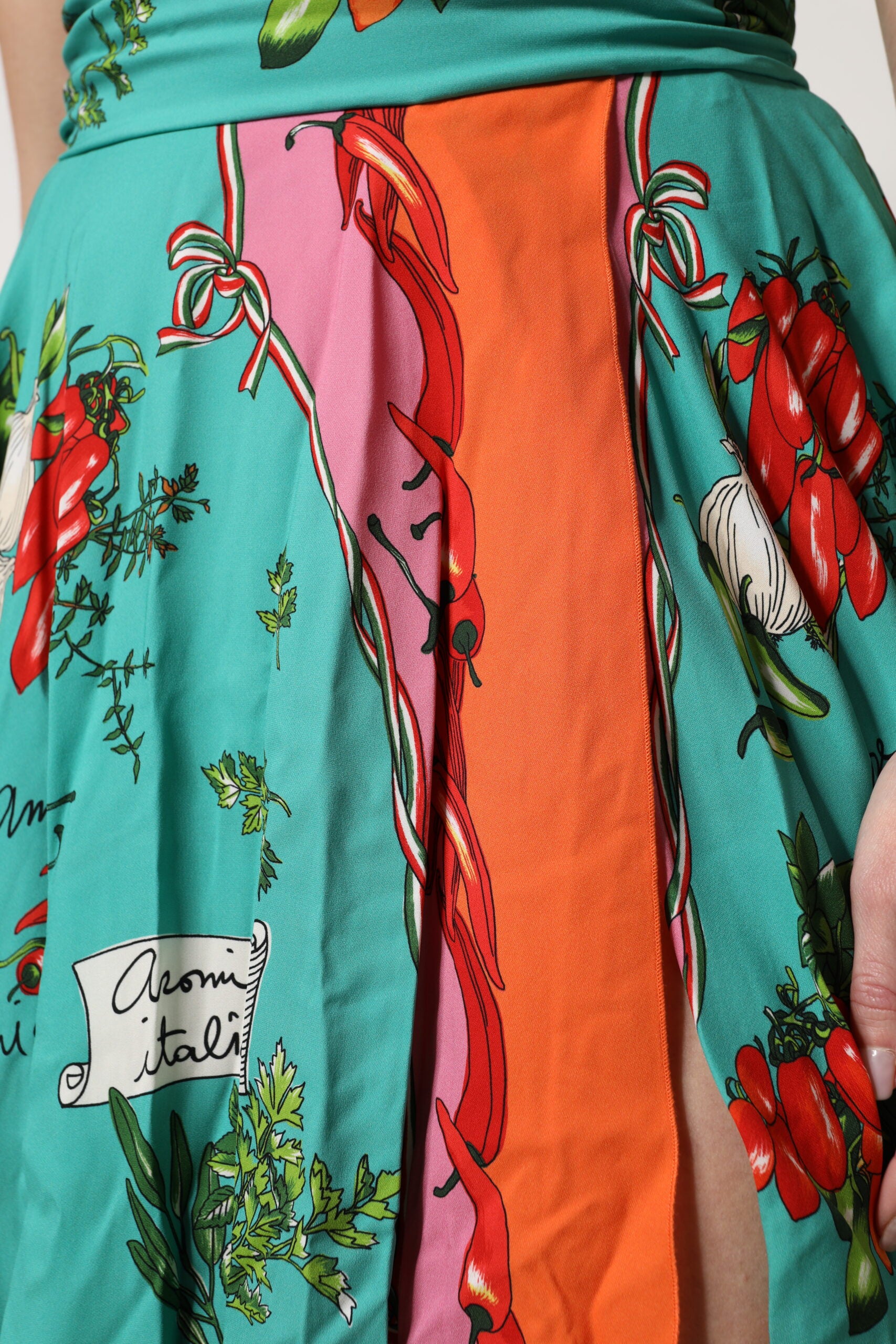 Dolce & Gabbana Multicolor Printed Silk Sleeveless Midi Dress | Regal Royce
