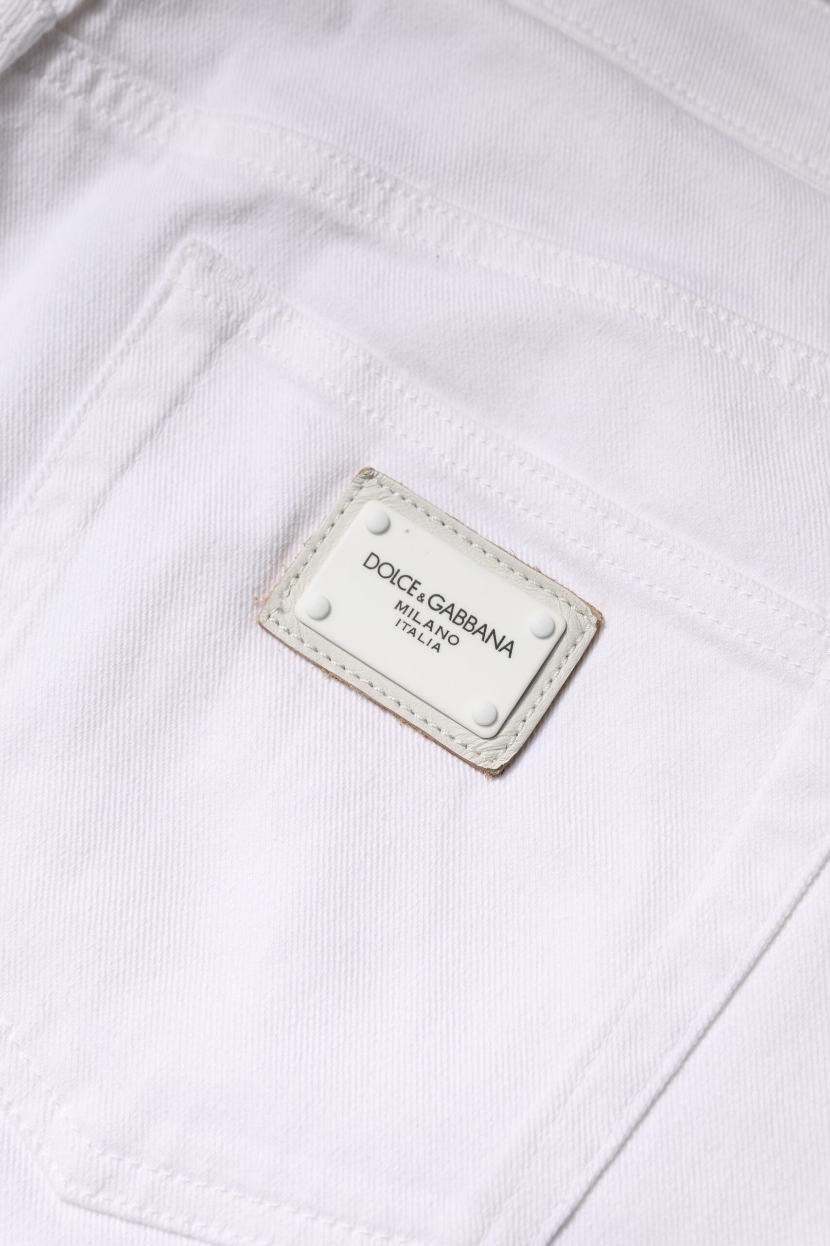 Dolce & Gabbana White Cotton Mid Waist Skinny Denim Jeans | Regal Royce