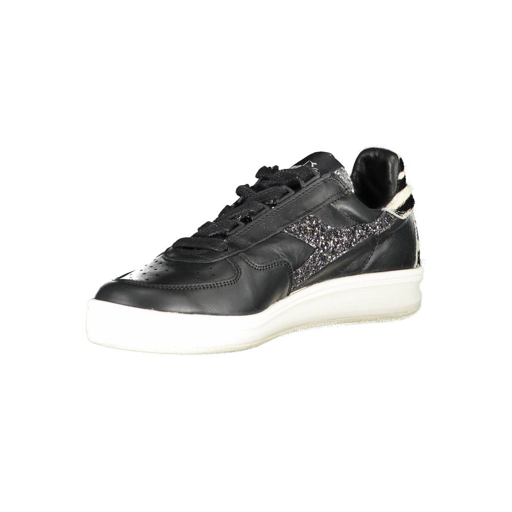 Diadora Black Leather Women Sneaker | Regal Royce