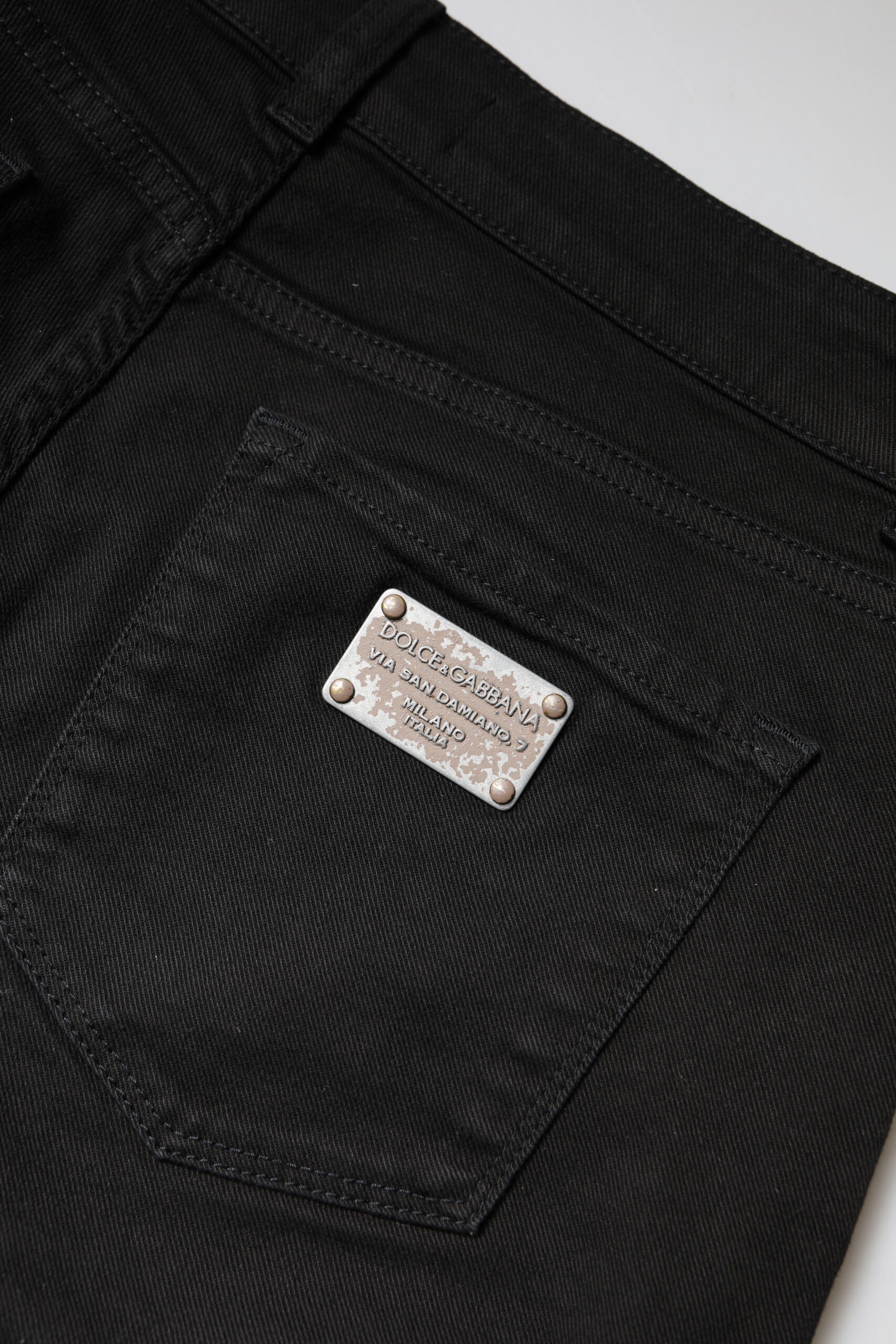 Dolce & Gabbana Black Cotton High Waist Skinny Denim Jeans | Regal Royce