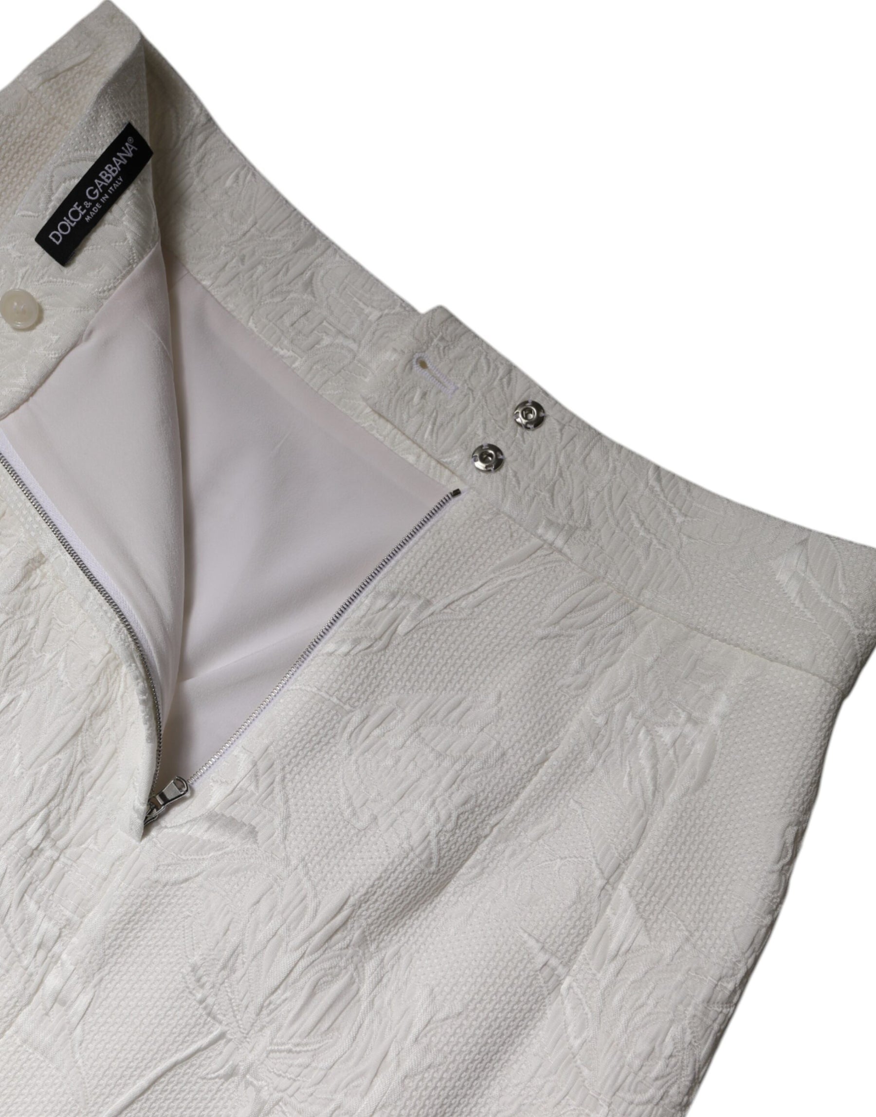 Dolce & Gabbana White High Waist Knee Length Pencil Skirt | Regal Royce