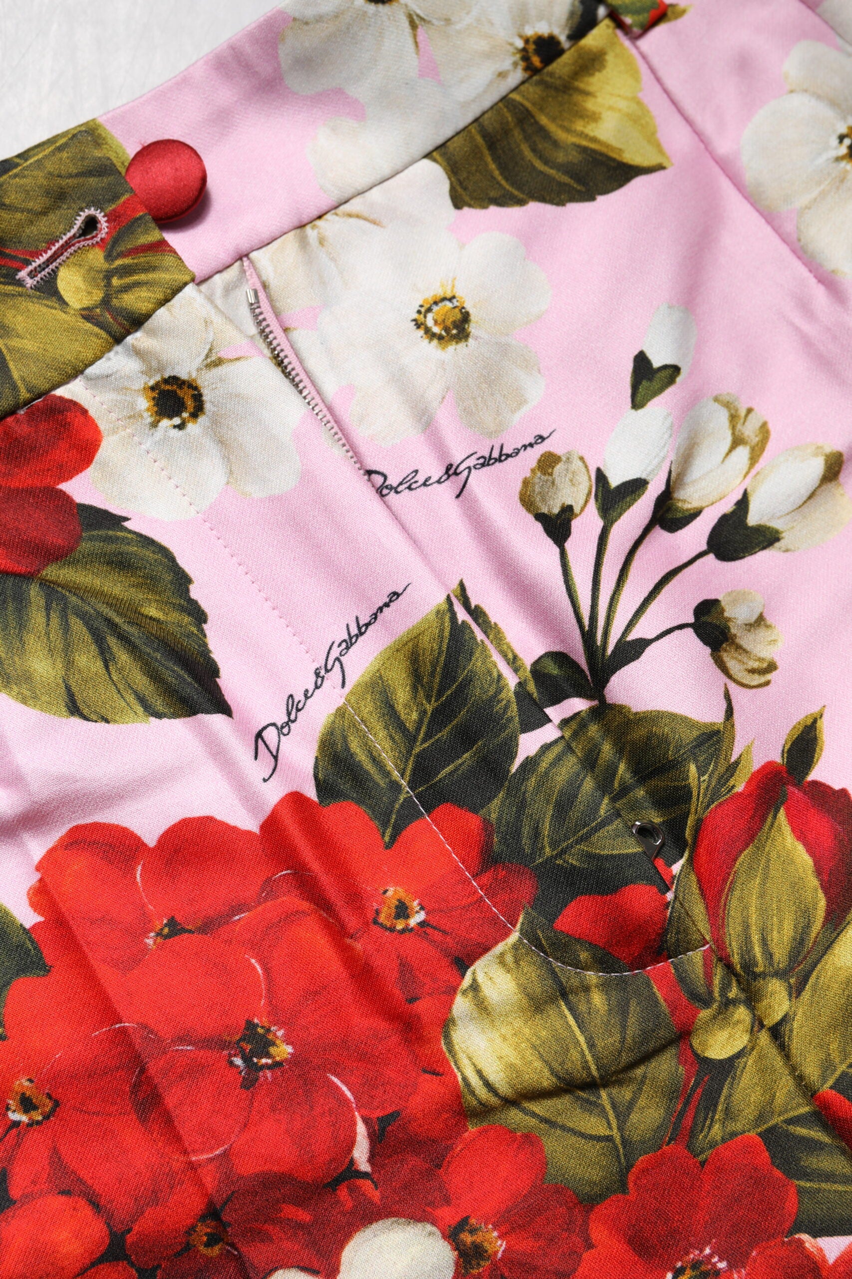 Dolce & Gabbana Pink Floral Print High Waist Hotpants Short | Regal Royce