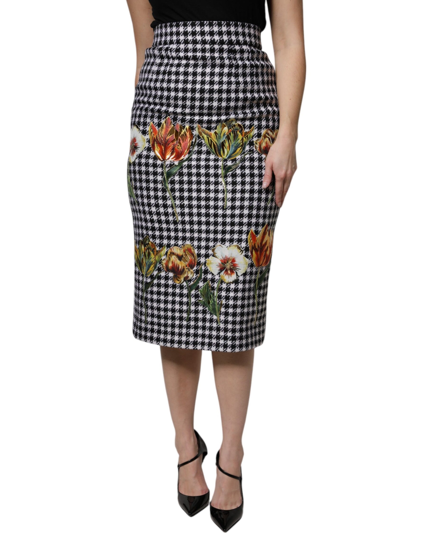 Dolce & Gabbana Multicolor Floral Print High Waist Pencil Cut Skirt | Regal Royce