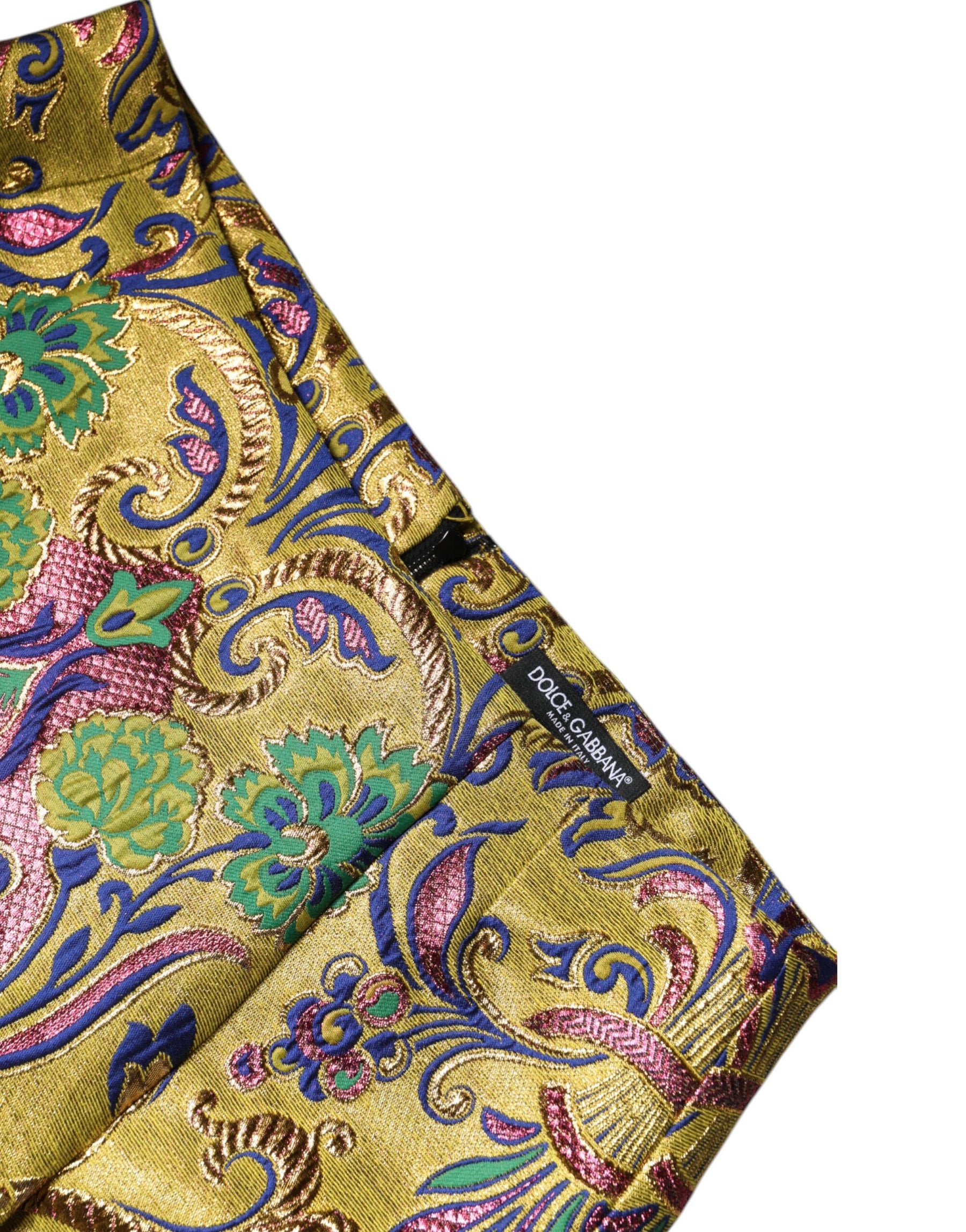 Dolce & Gabbana Multicolor Floral Jacquard Mid Waist Mini Skirt | Regal Royce