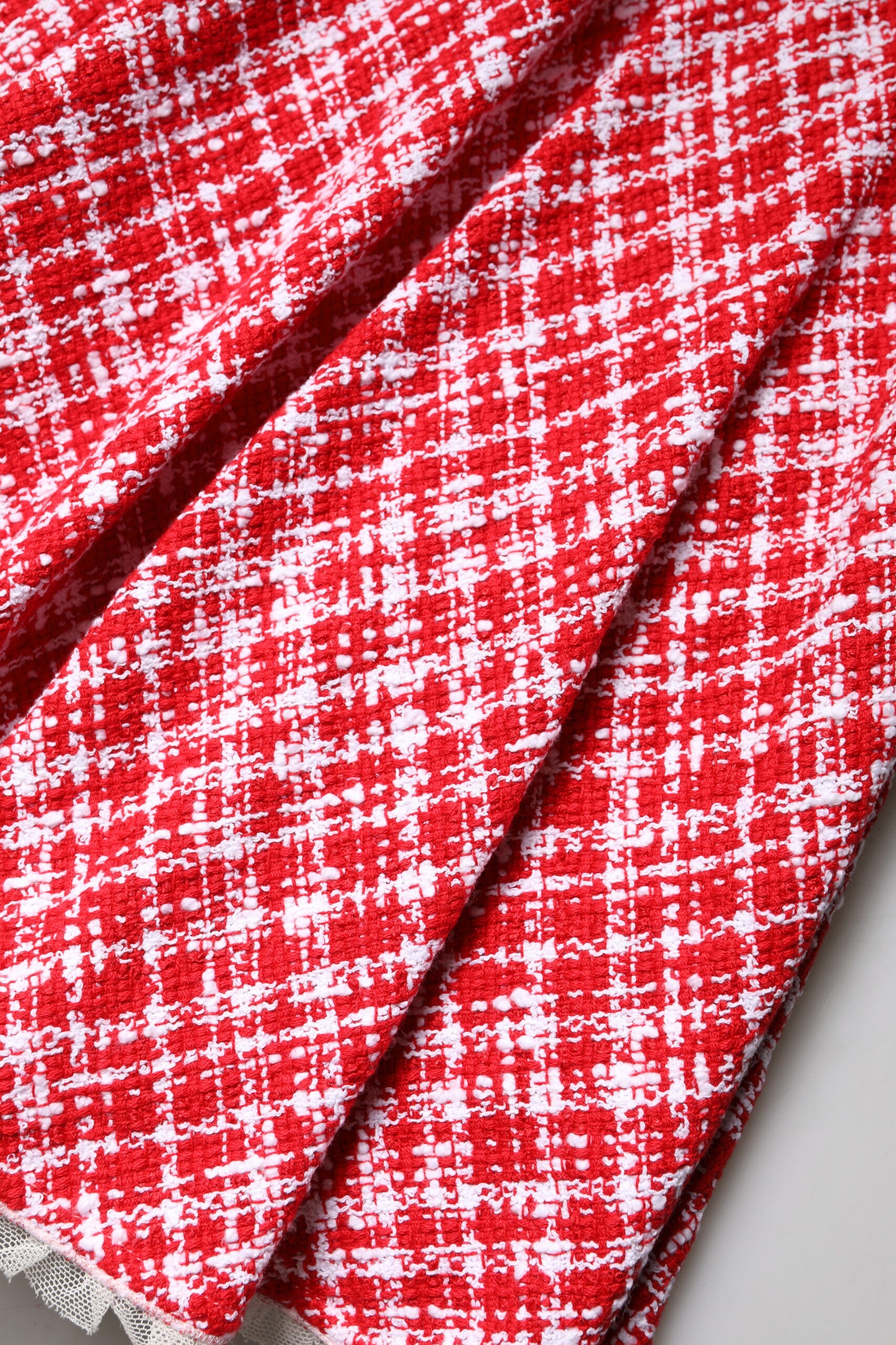 Dolce & Gabbana Red White High Waist A-line Above Knee Skirt | Regal Royce