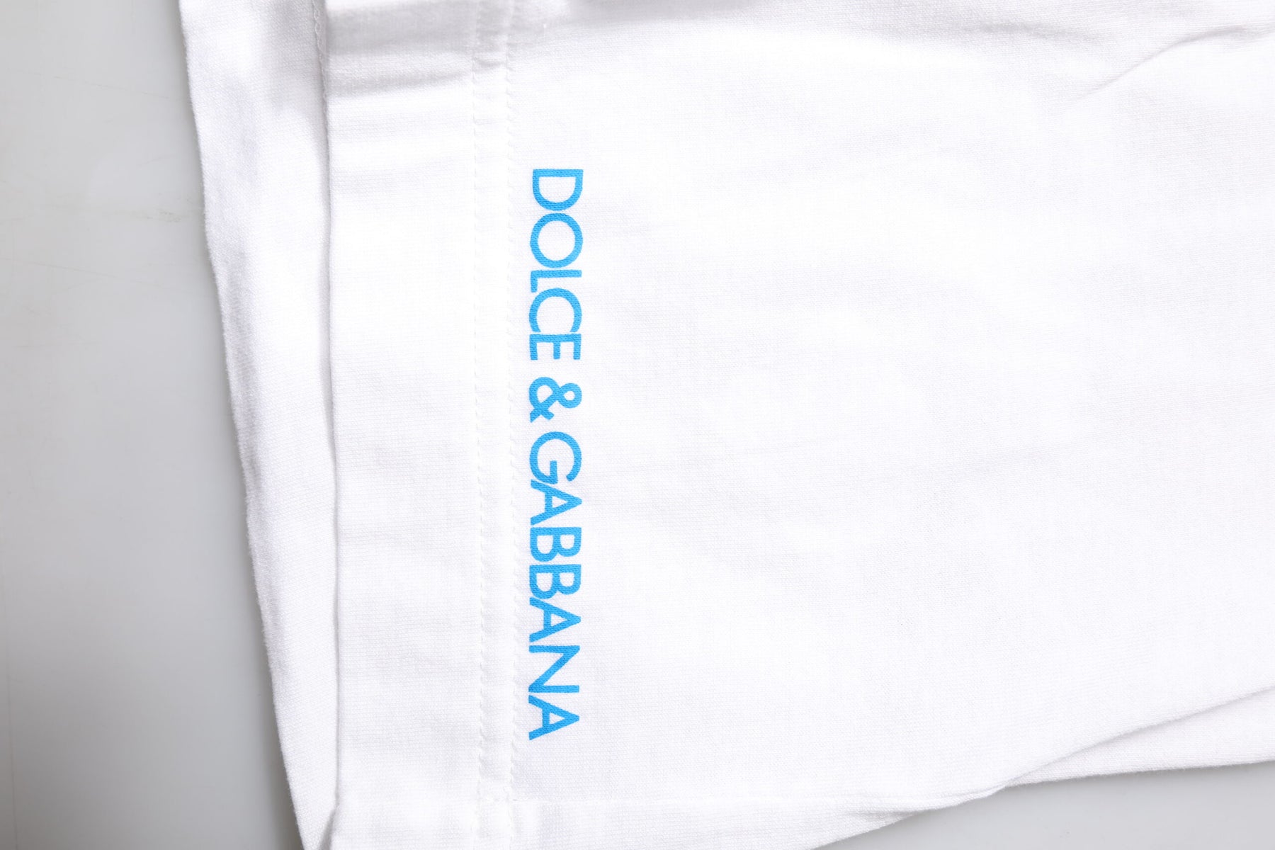 Dolce & Gabbana White Graphic Print Cotton Crew Neck T-shirt | Regal Royce