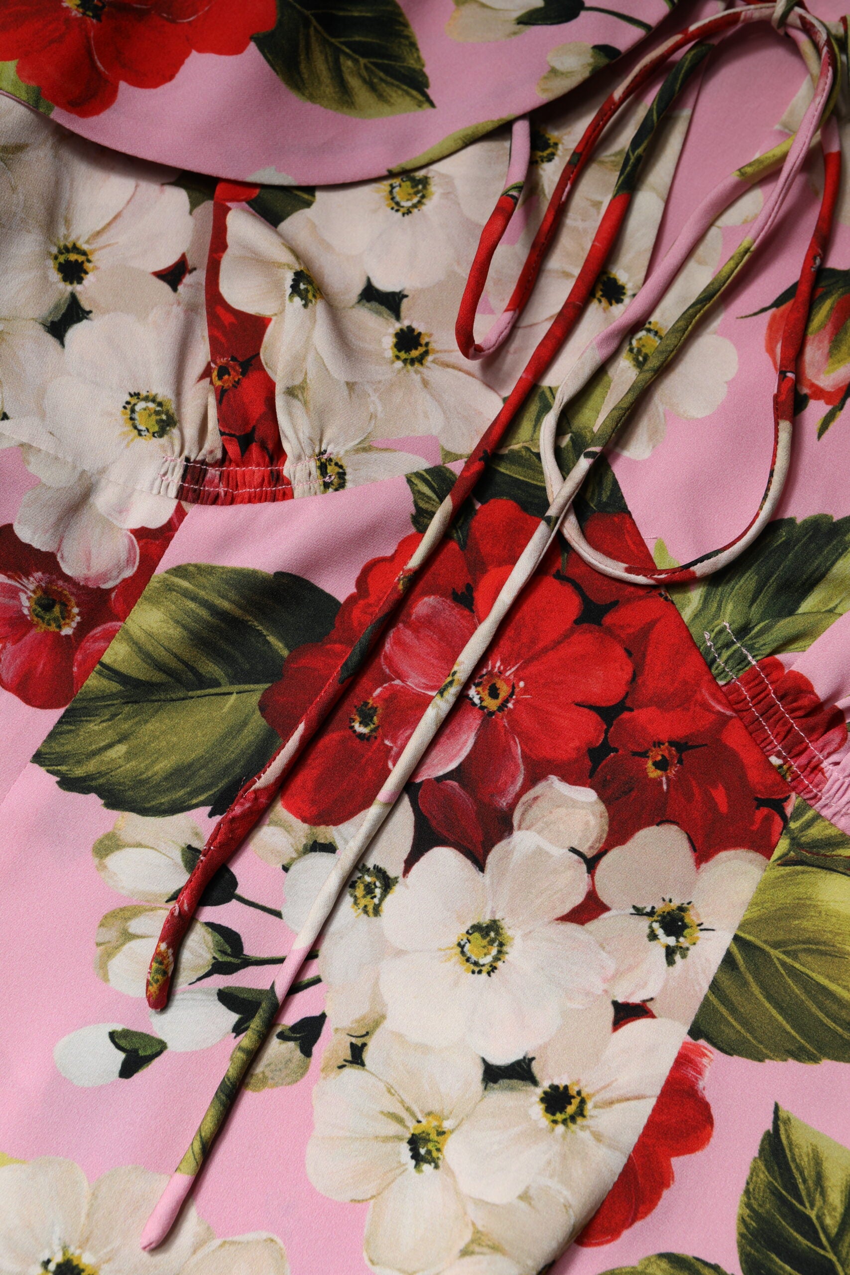 Dolce & Gabbana Pink Floral Silk Short Sleeves Blouse Top | Regal Royce