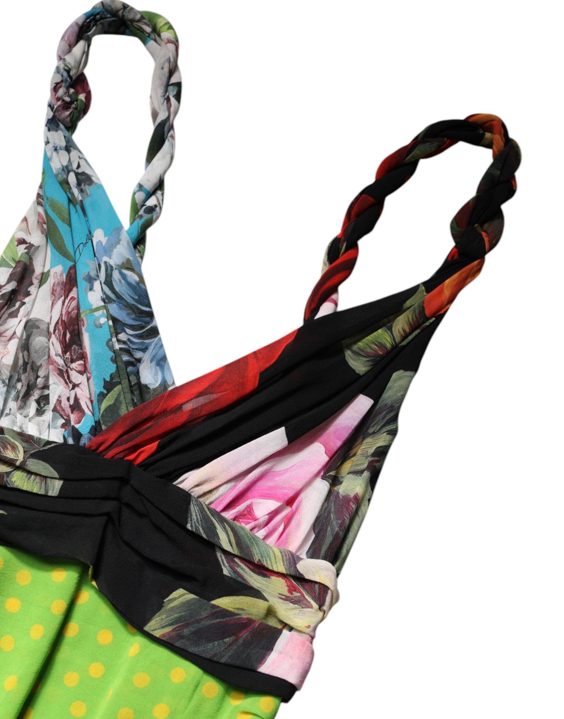 Dolce & Gabbana Multicolor Floral Patchwork Fitted Mini Dress | Regal Royce
