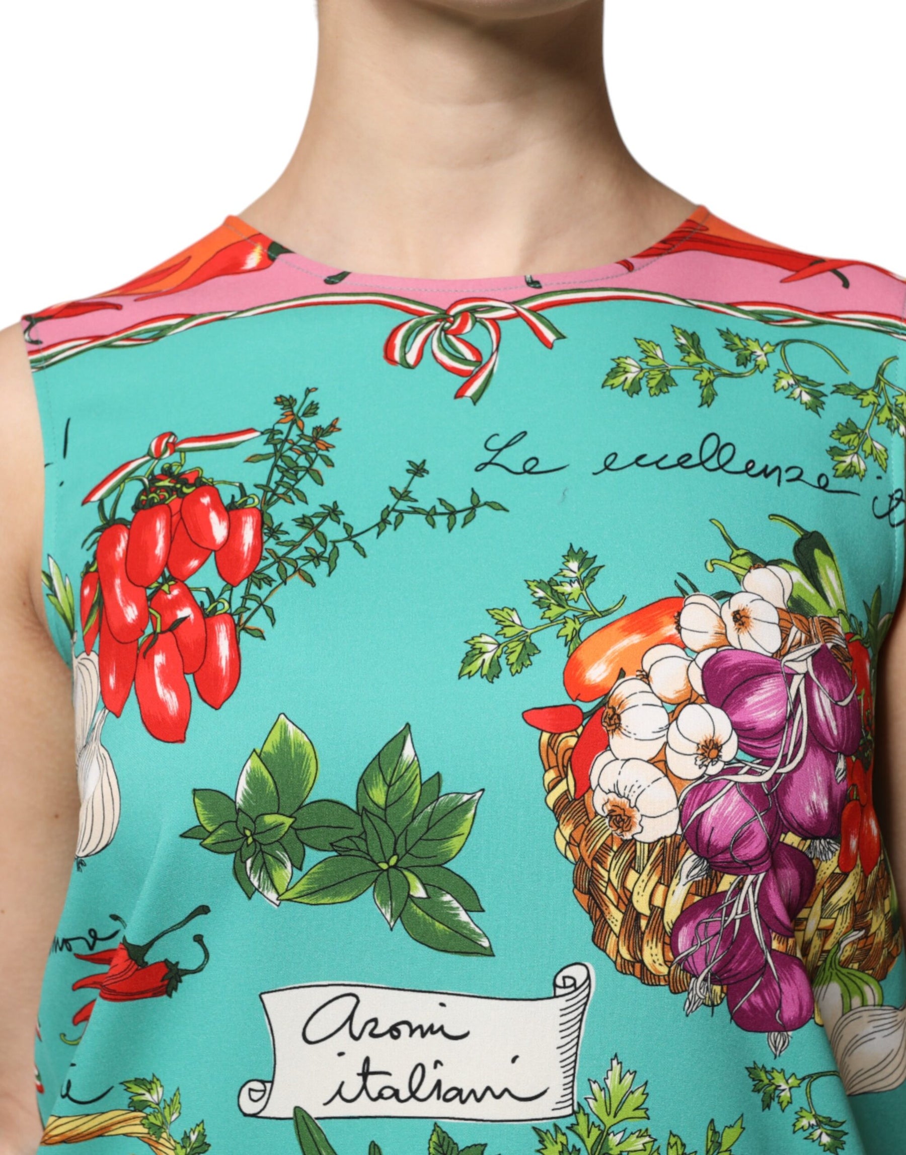 Dolce & Gabbana Multicolor Floral Silk Sleeveless Tank Top | Regal Royce