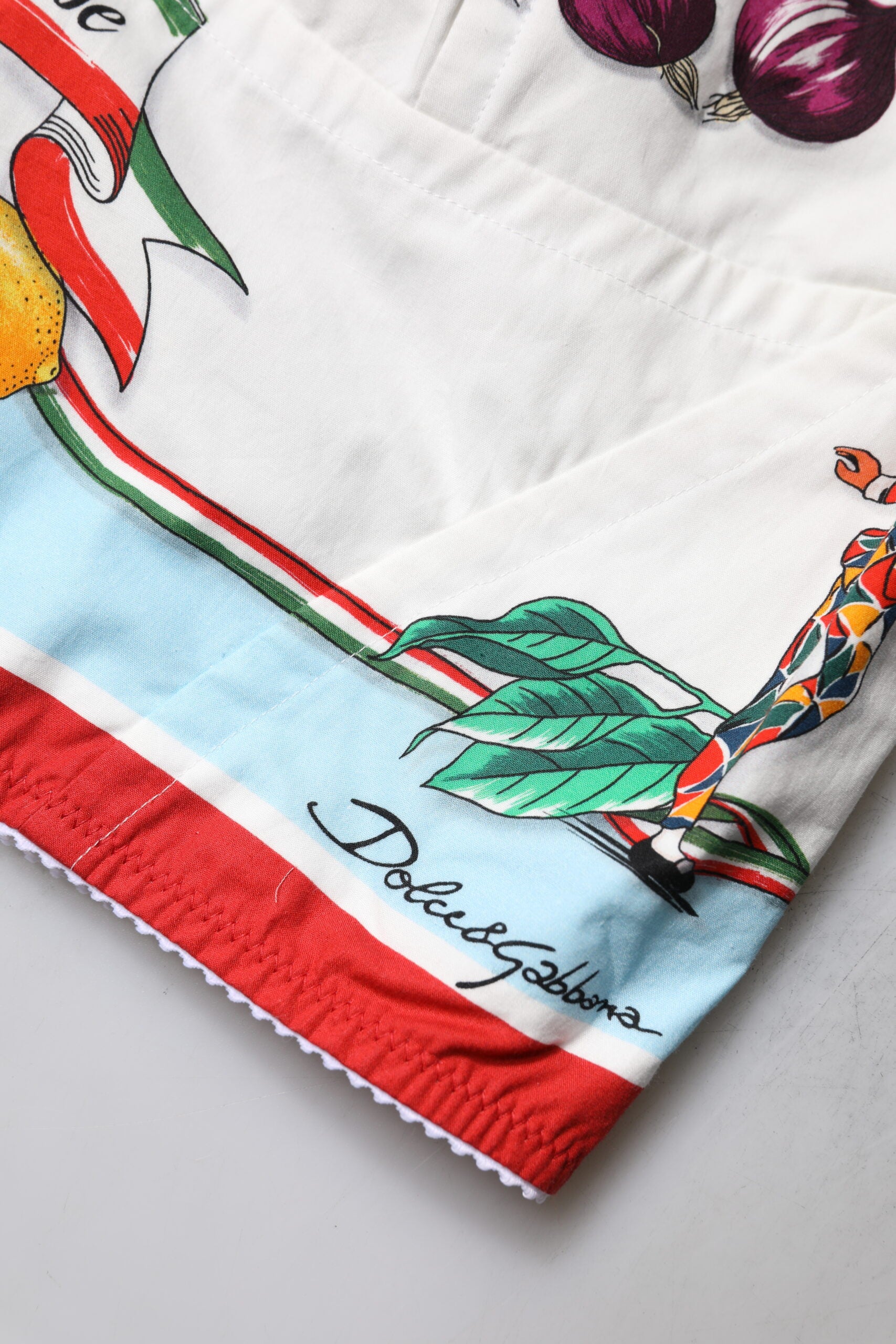 Dolce & Gabbana White Vegetable Print Sweetheart Cropped Top | Regal Royce