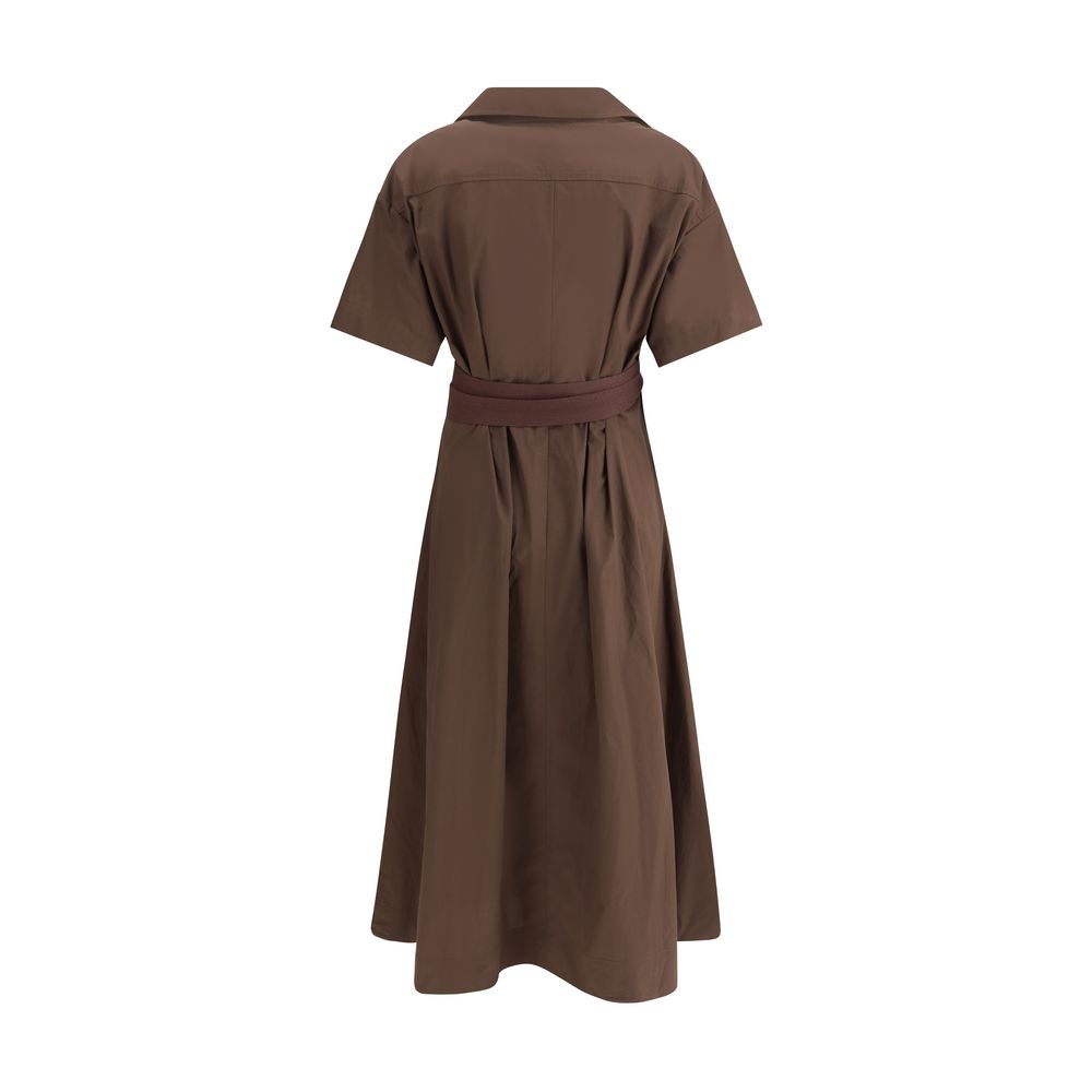 Brunello Cucinelli Brown Cotton Casual Dress